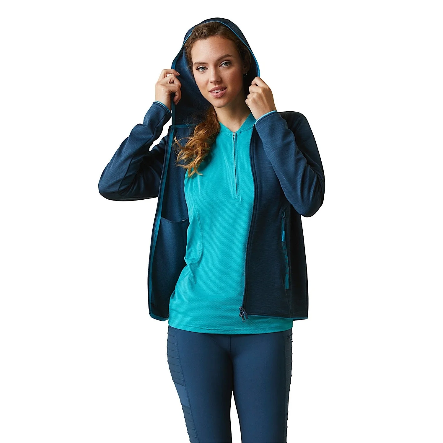 Ariat Women's Byron Full Zip Hood - Deep Petroleum - Image 3