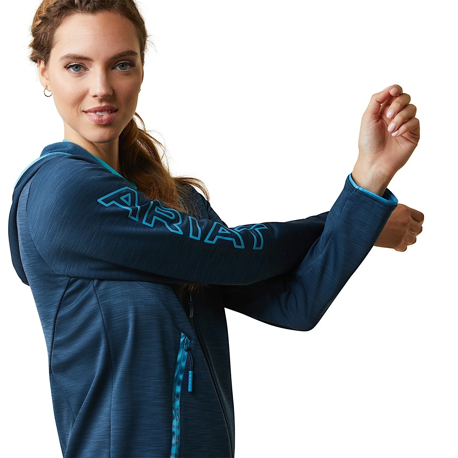 Ariat Women's Byron Full Zip Hood - Deep Petroleum - Image 6