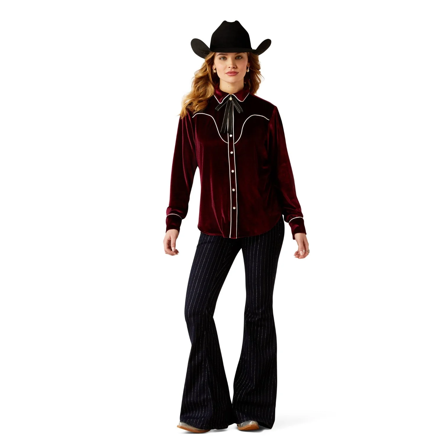 Ariat Women's Casa Rosa Shirt - Burgundy - Image 3