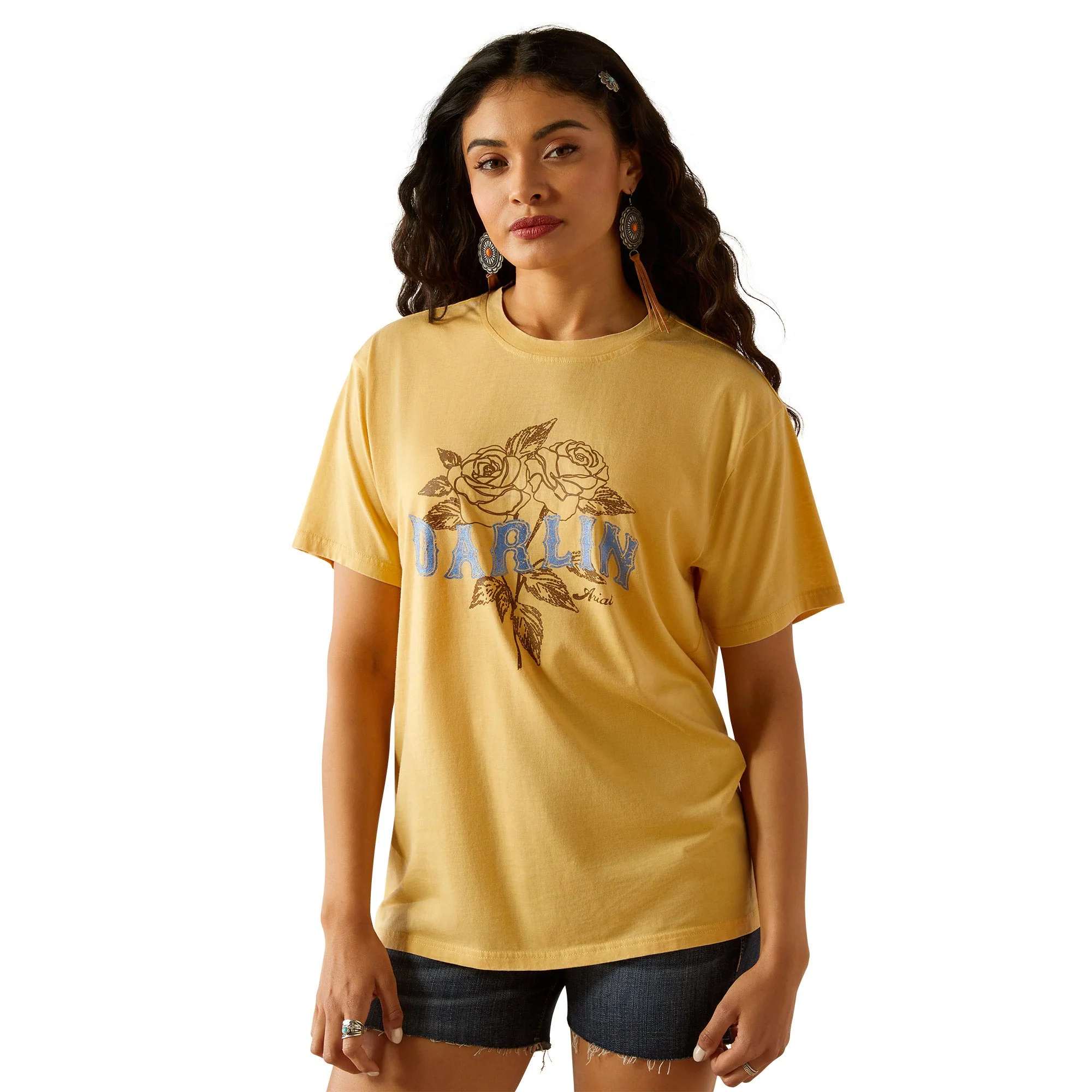 Ariat Women's Darlin Rose T-Shirt - Rattan - Image 2