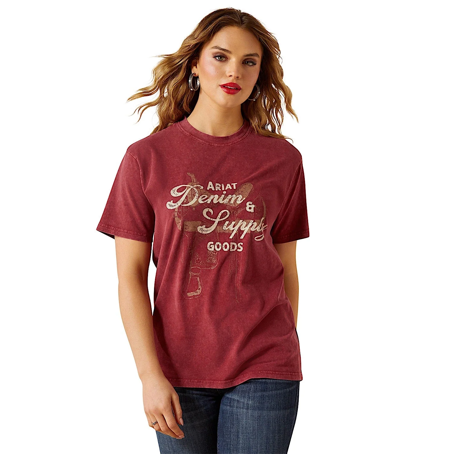 Ariat Women's Denim & Supply T-Shirt - Cabernet