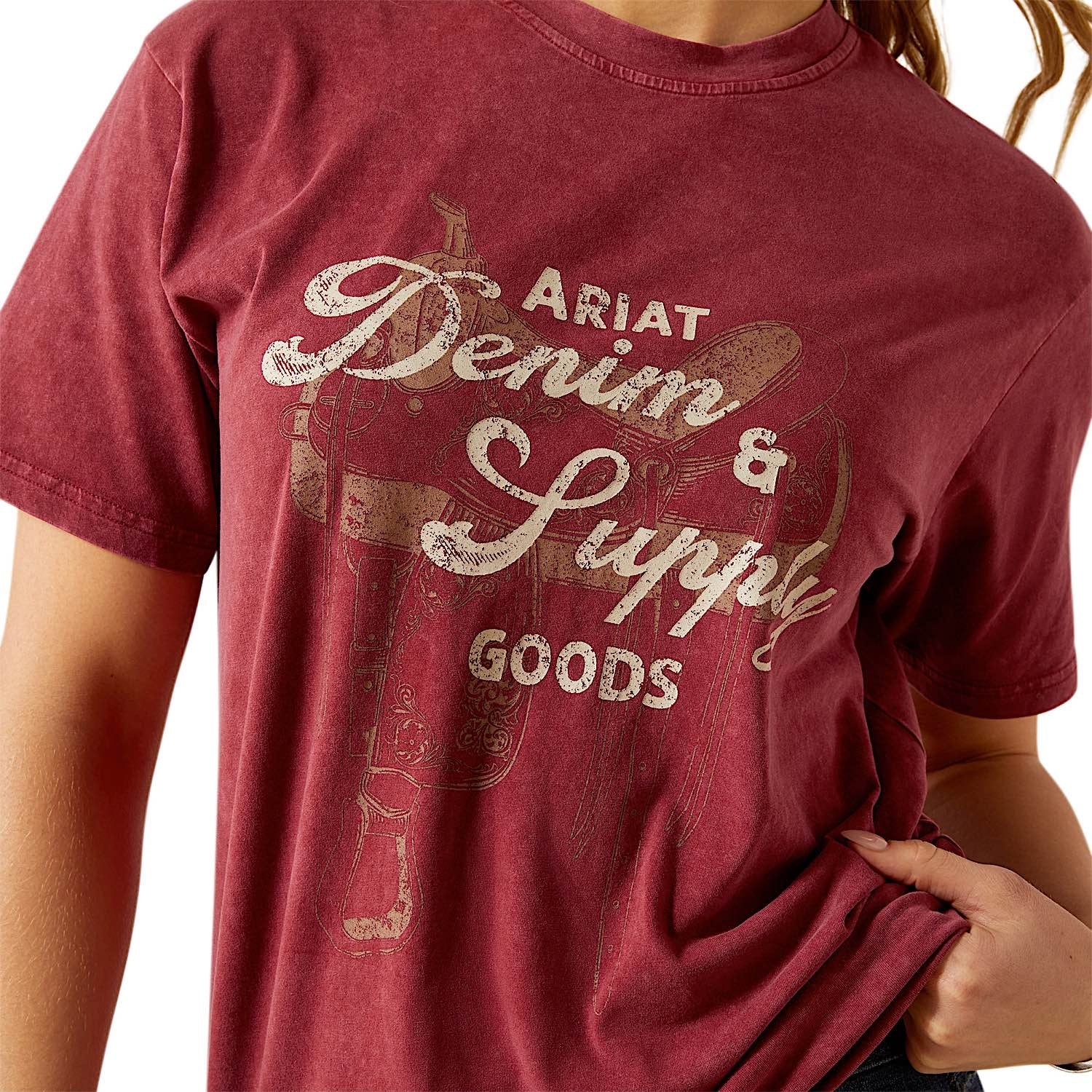 Ariat Women's Denim & Supply T-Shirt - Cabernet - Image 4