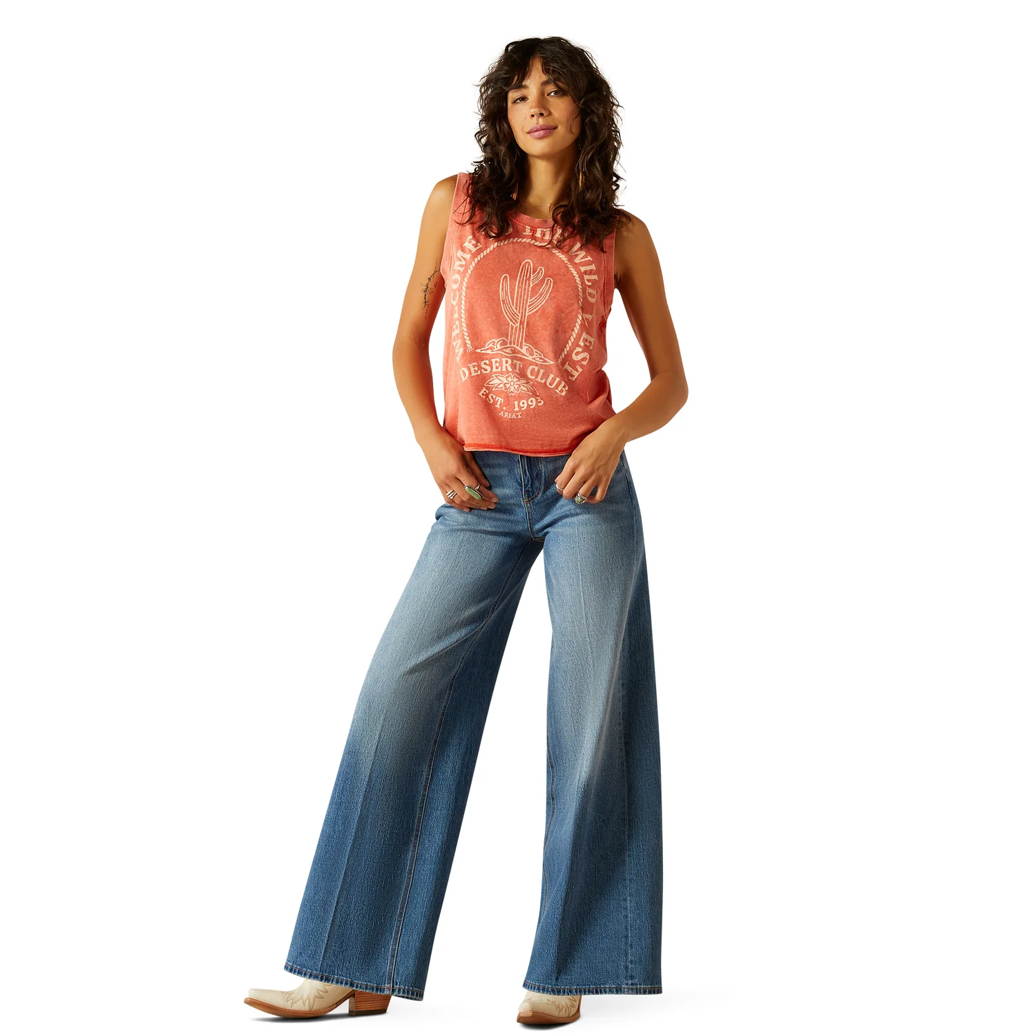 Ariat Women's Desert Club Tank - Chili - Image 4