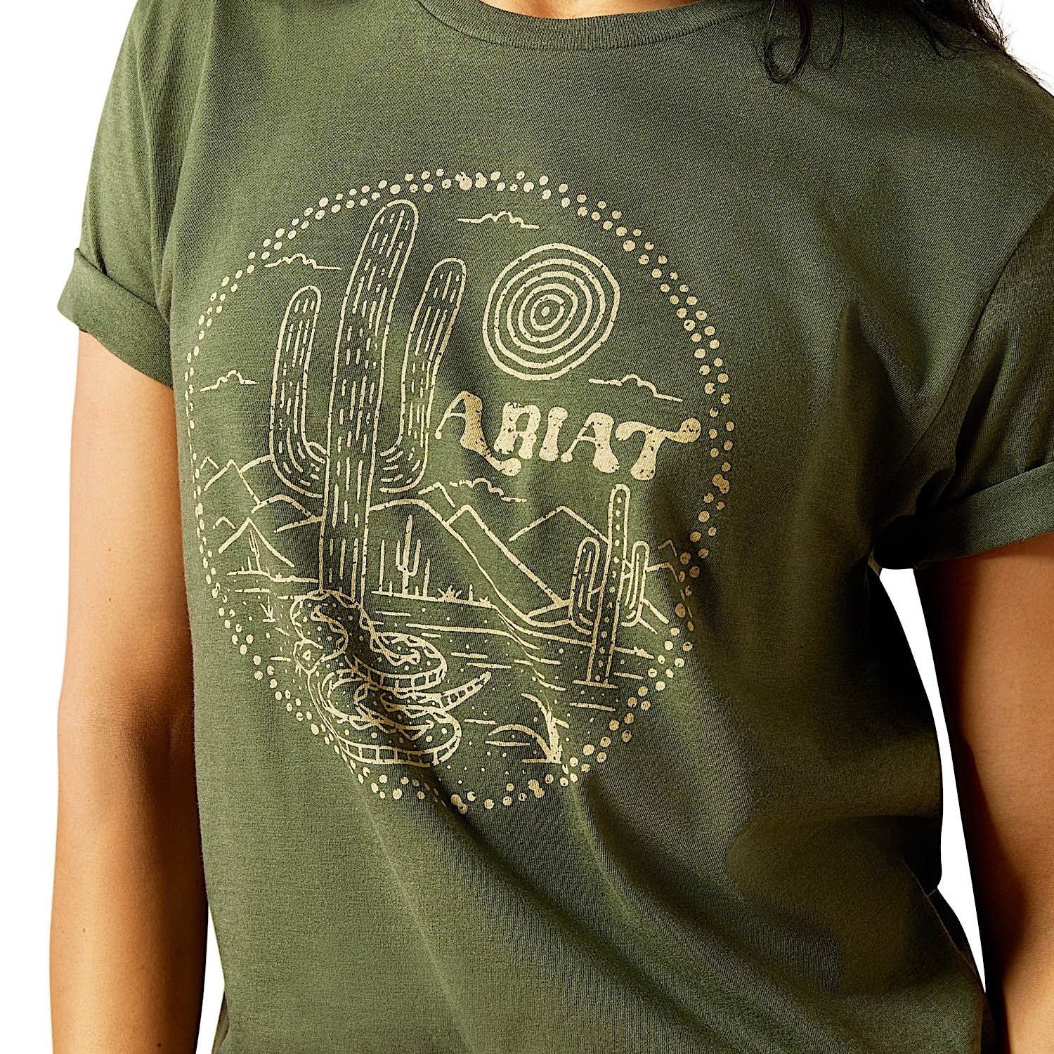 Ariat Women's Desert Snake T-Shirt - Military Heather - Image 4