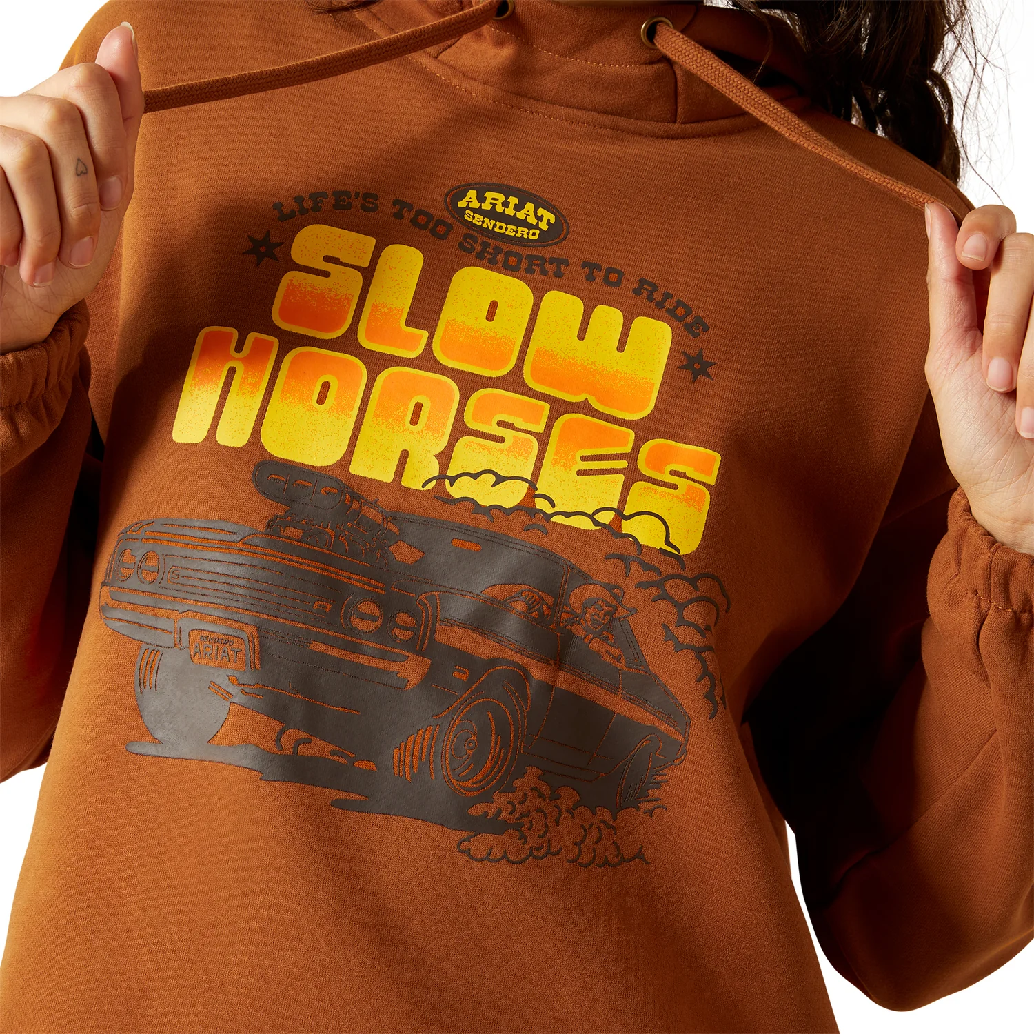 Ariat Women's Essential Sendero Slow Horses Hoodie - Glazed - Image 3