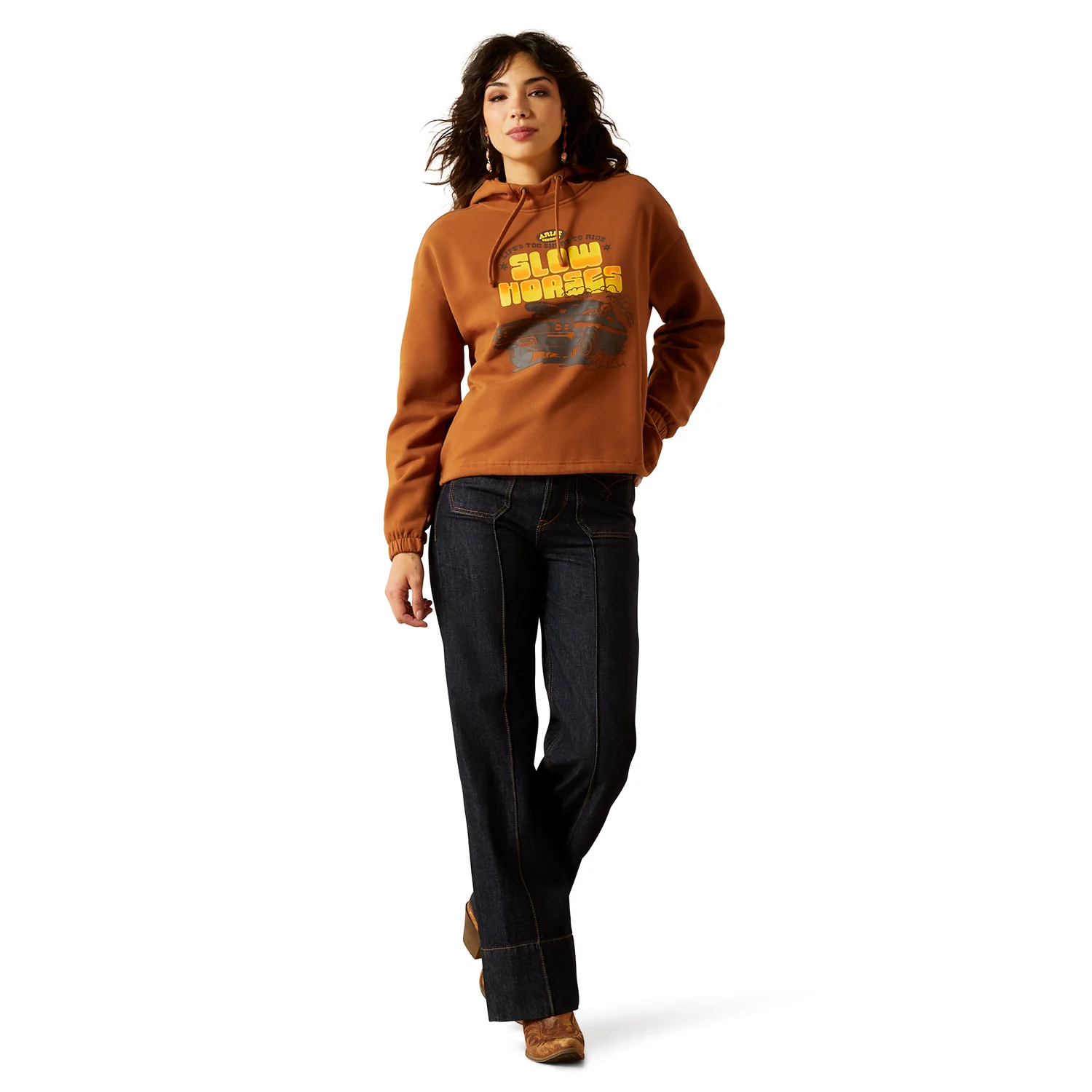 Ariat Women's Essential Sendero Slow Horses Hoodie - Glazed - Image 4
