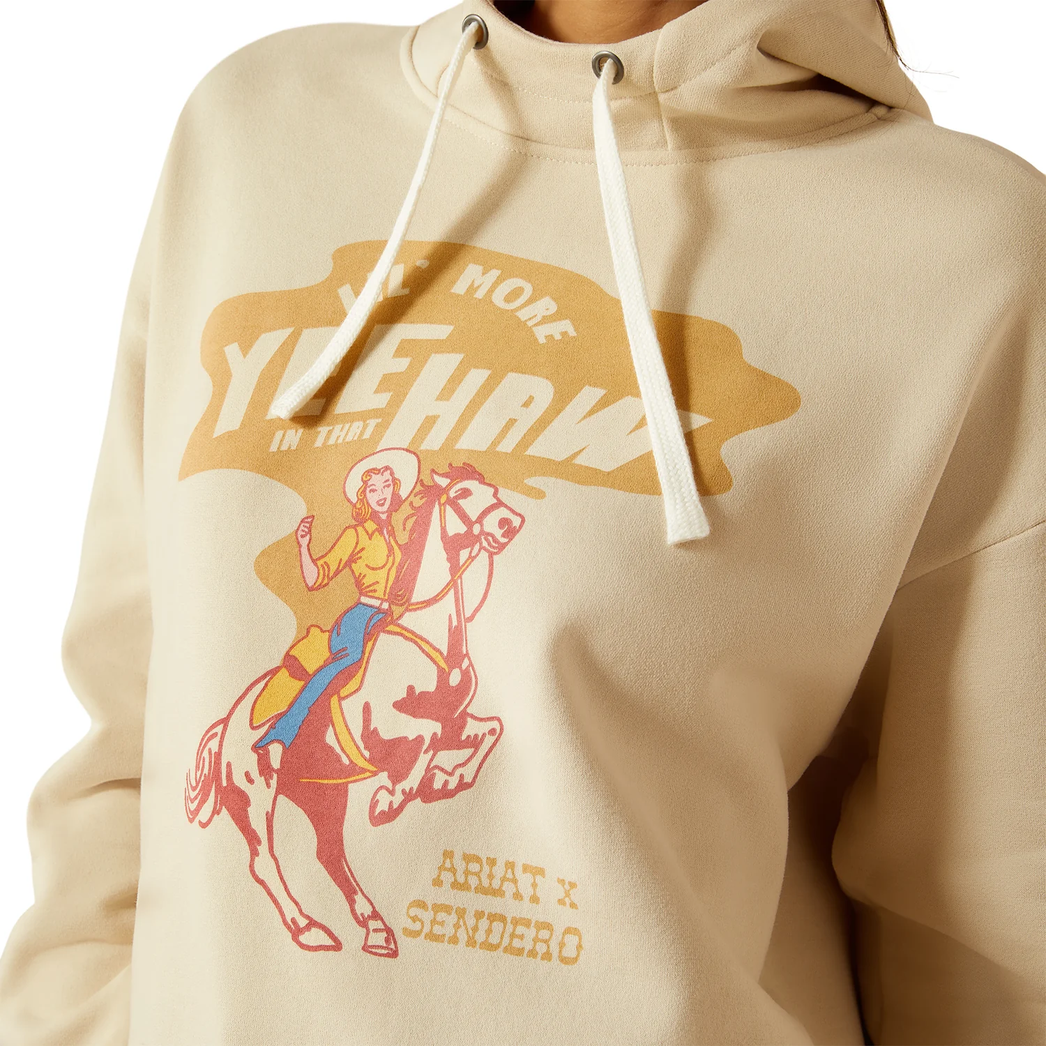 Ariat Women's Essential Sendero Yeehaw Hoodie - Oyster Grey - Image 3
