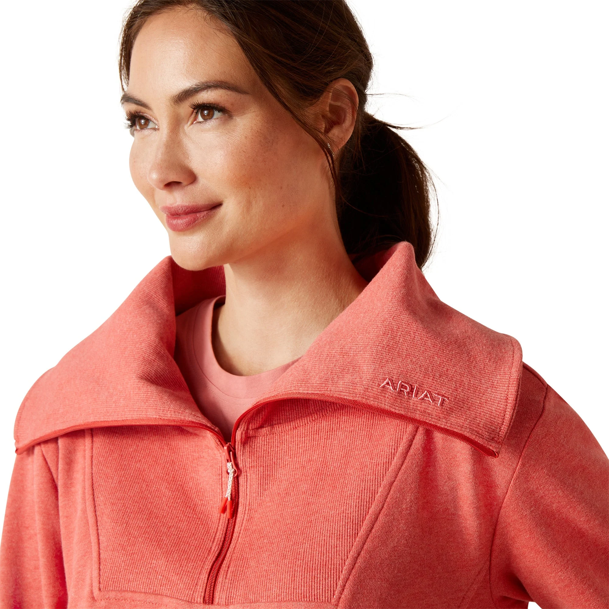 Ariat Women's Fern 1/2 Zip Sweatshirt - Heathered Baked Apple - Image 4