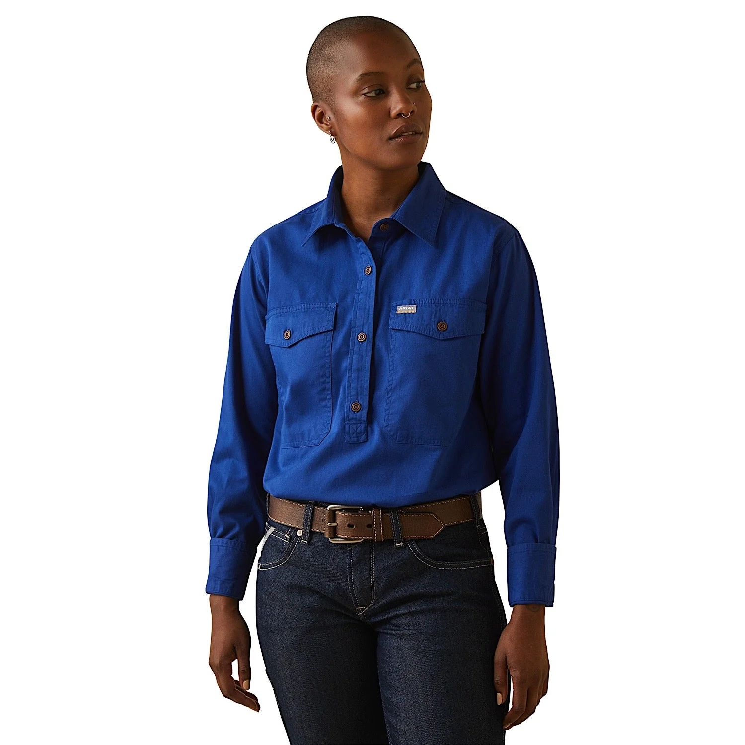 Ariat Women's Half Button L/S Workshirt Cobalt