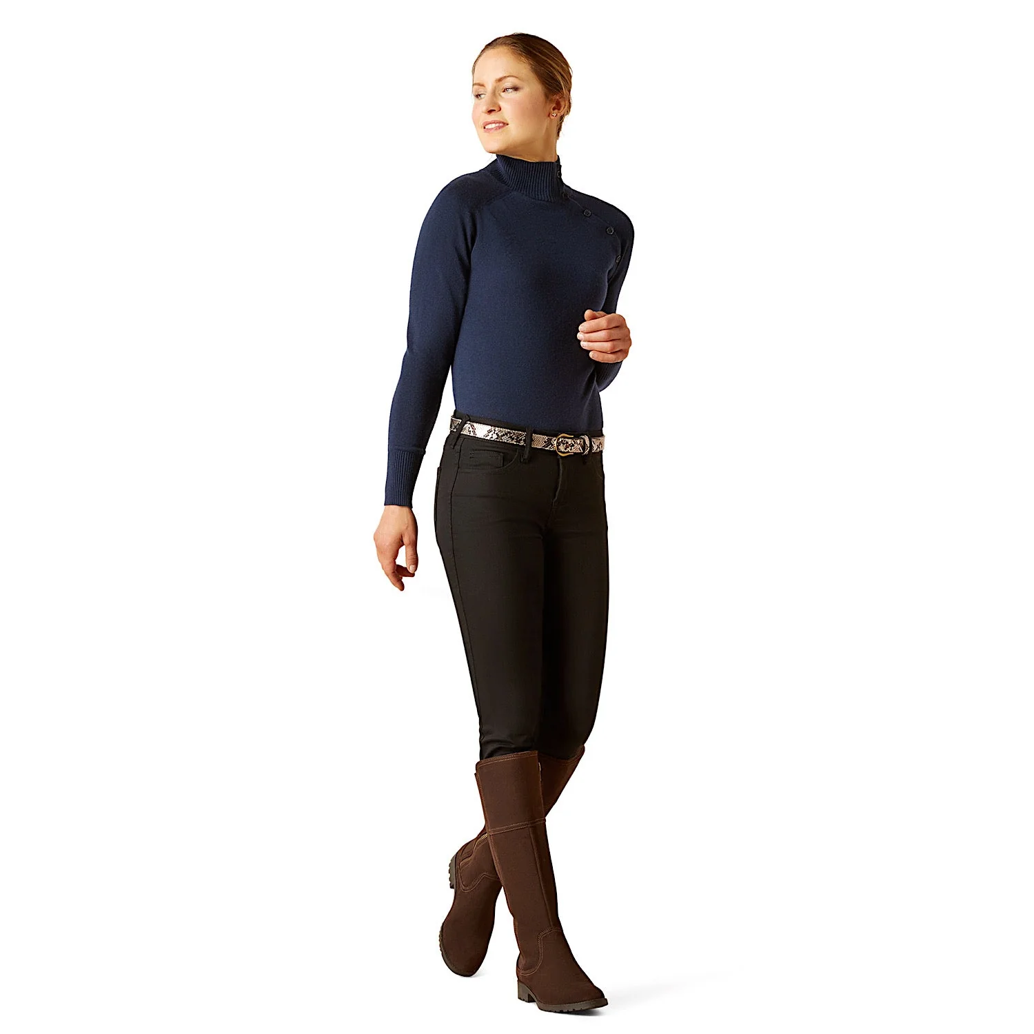 Ariat Women's Half Moon Bay Sweater Navy - Image 4
