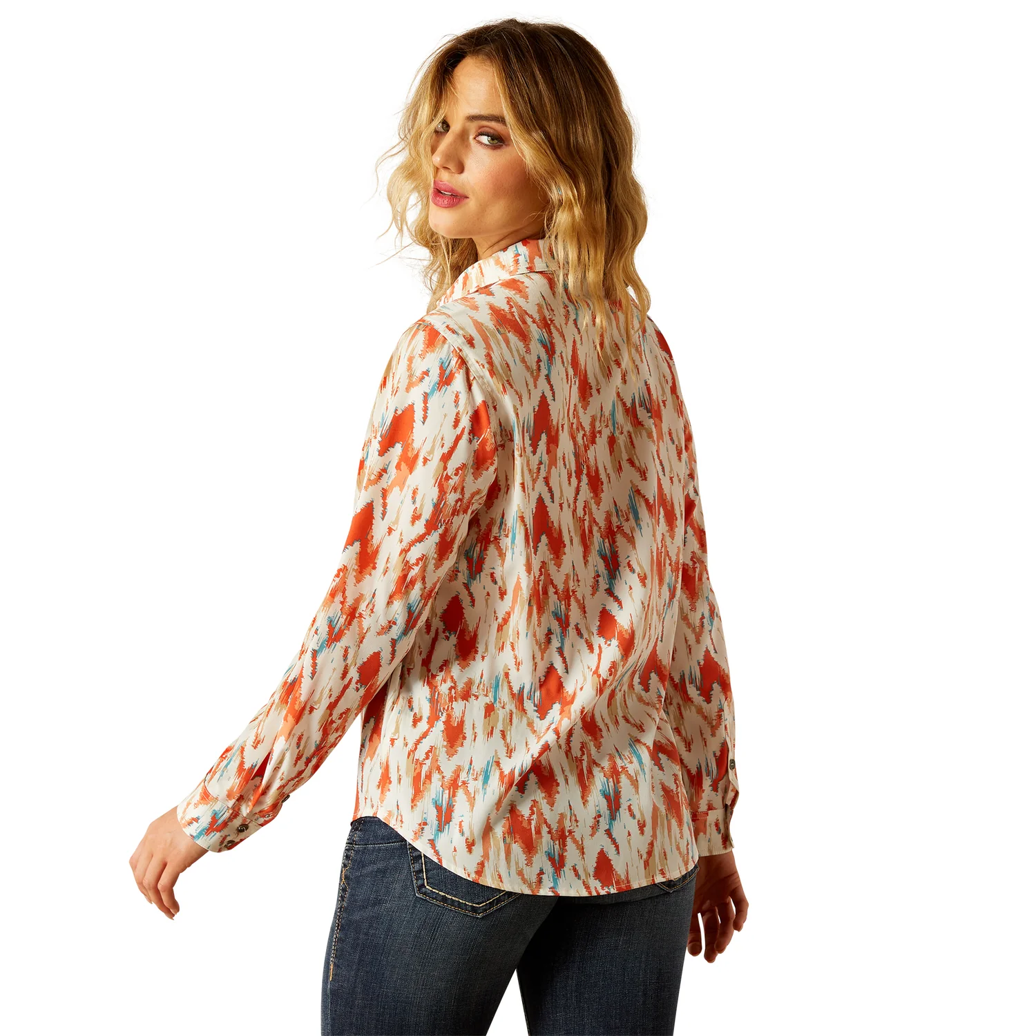 Ariat Women's Homestyle Button Up Shirt - Painted Watercolour - Image 2