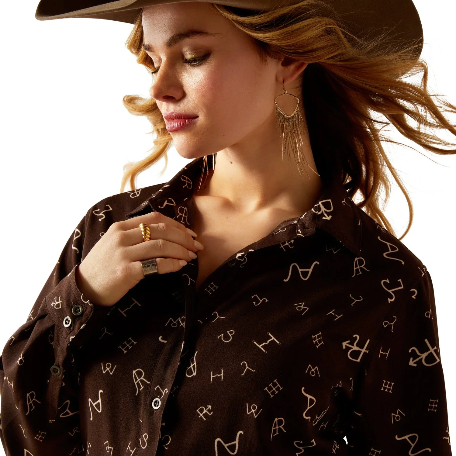 Ariat Women's Homestyle Shirt - Mole Ranch Print - Image 4