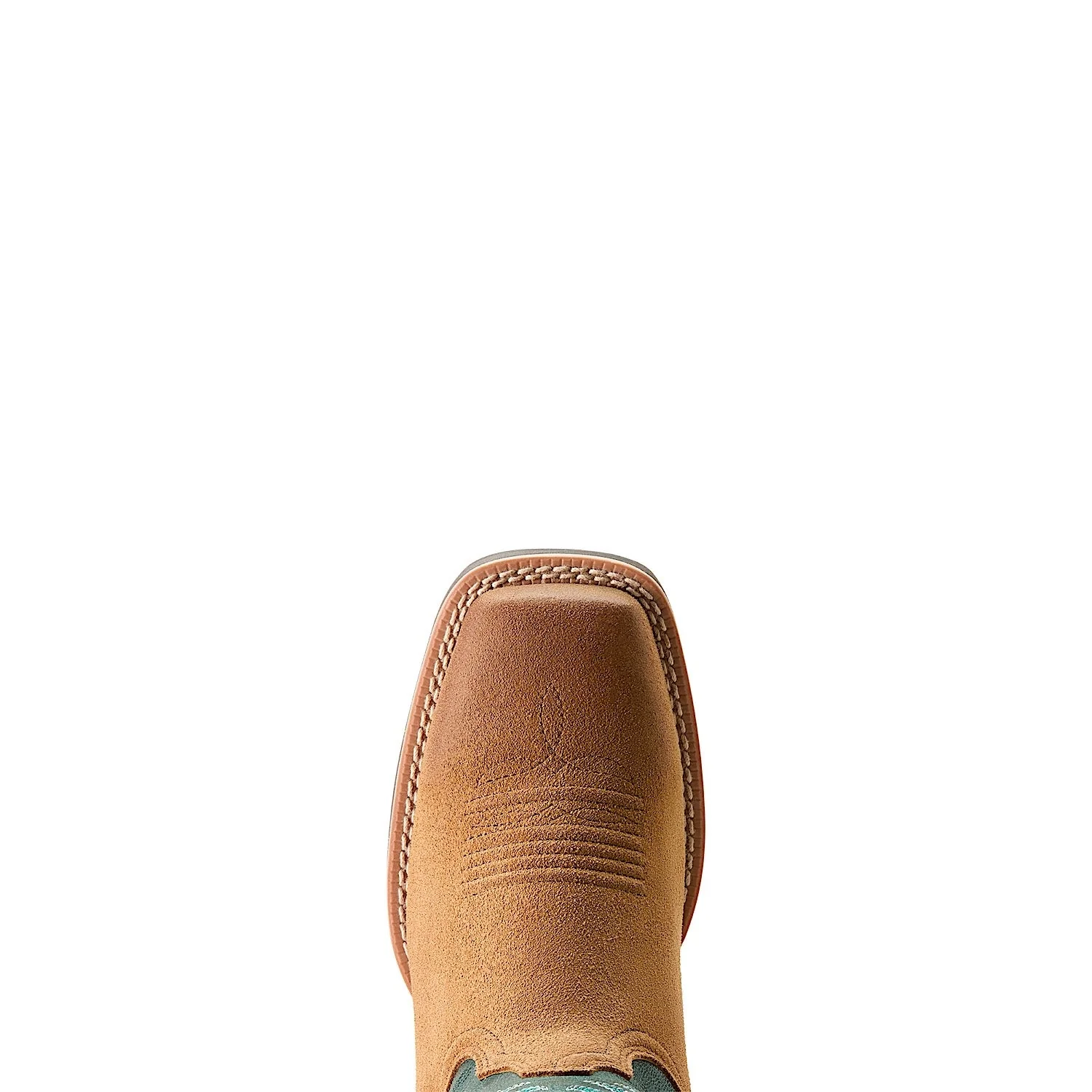 Ariat Women's Hybrid Ranch Time Distressed Acorn Roughout / Deep Teal - Image 3