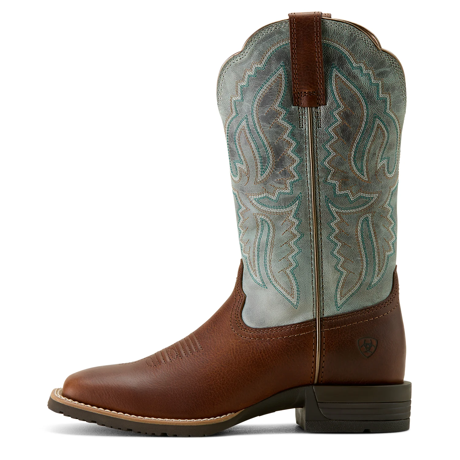 Ariat Women's Hybrid Ranchwork Western Boot - Peanut/Worn Denim - Image 3