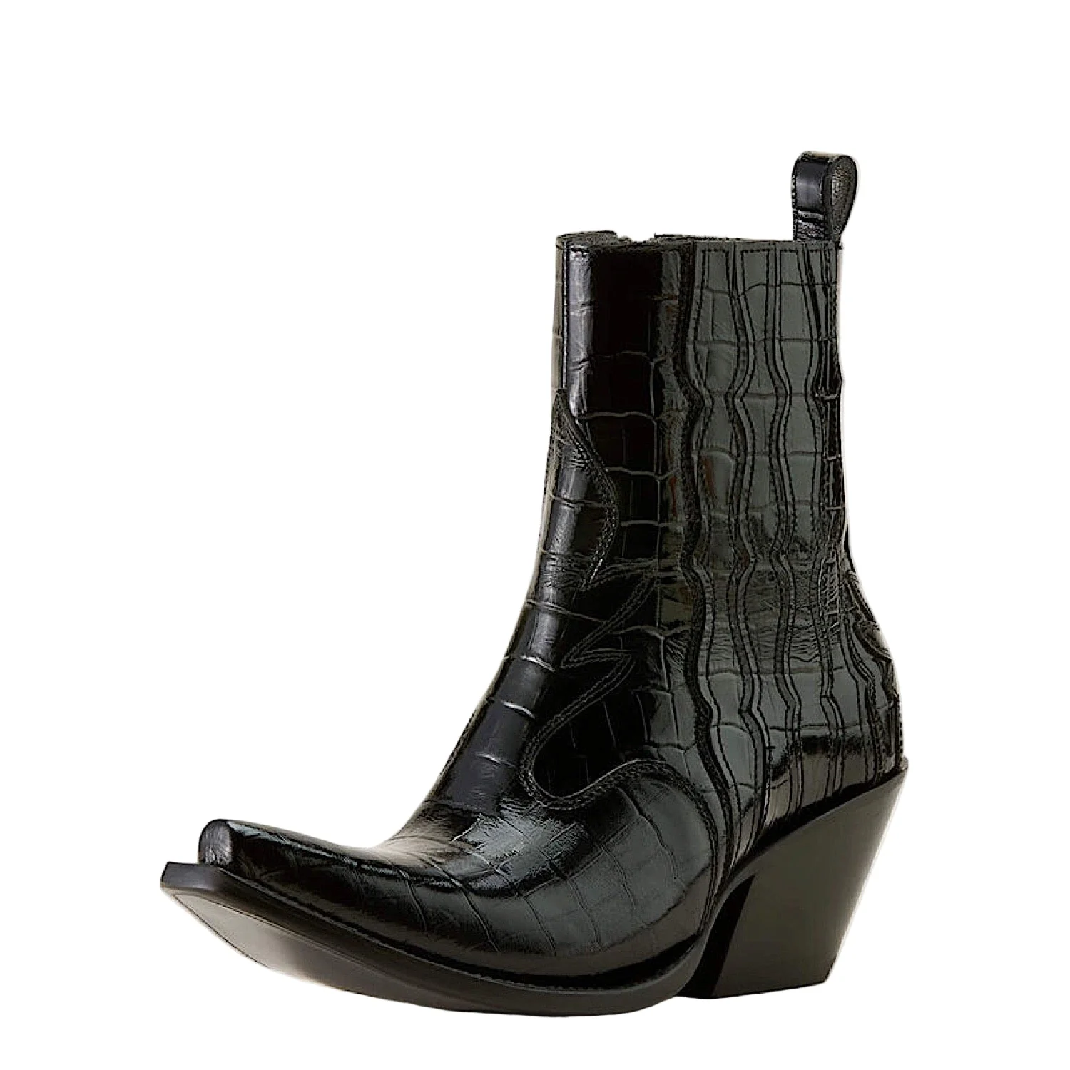 Ariat Women's Jade X Toe Heeled Ankle Boot - Luxe Caviar Black Print