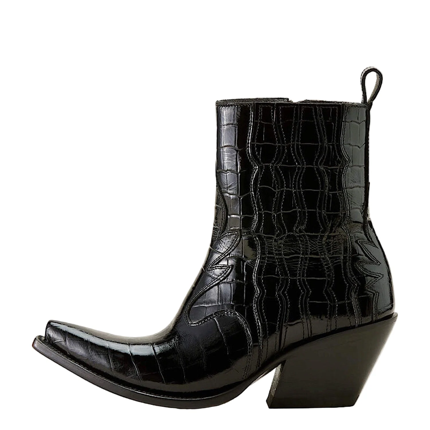 Ariat Women's Jade X Toe Heeled Ankle Boot - Luxe Caviar Black Print - Image 3