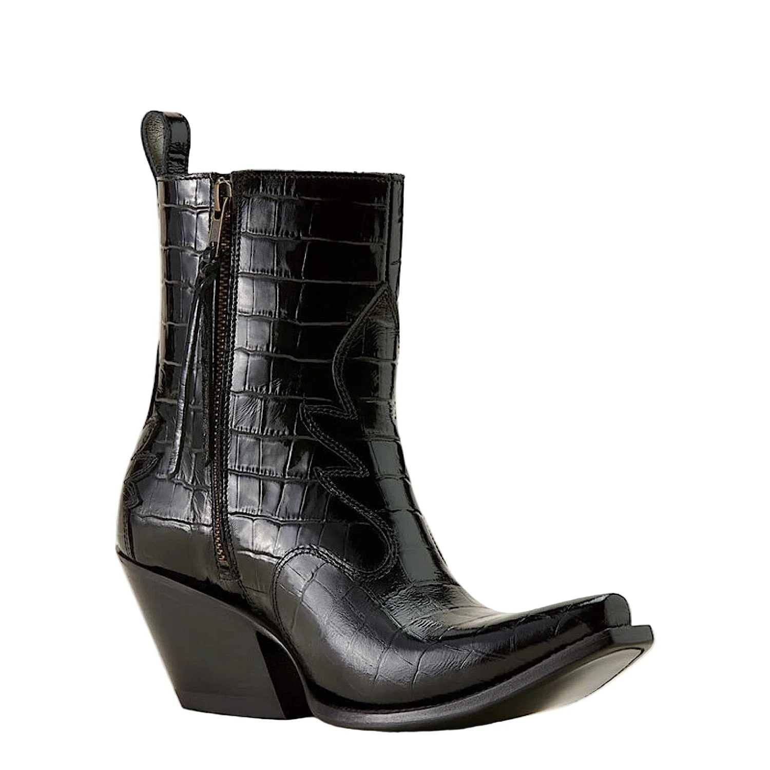 Ariat Women's Jade X Toe Heeled Ankle Boot - Luxe Caviar Black Print - Image 7