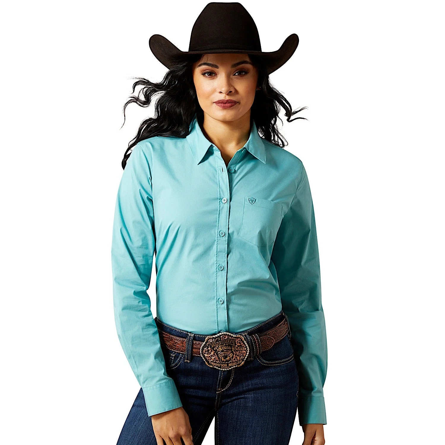 Ariat Women's Kirby Stretch Shirt - Aqua Sea