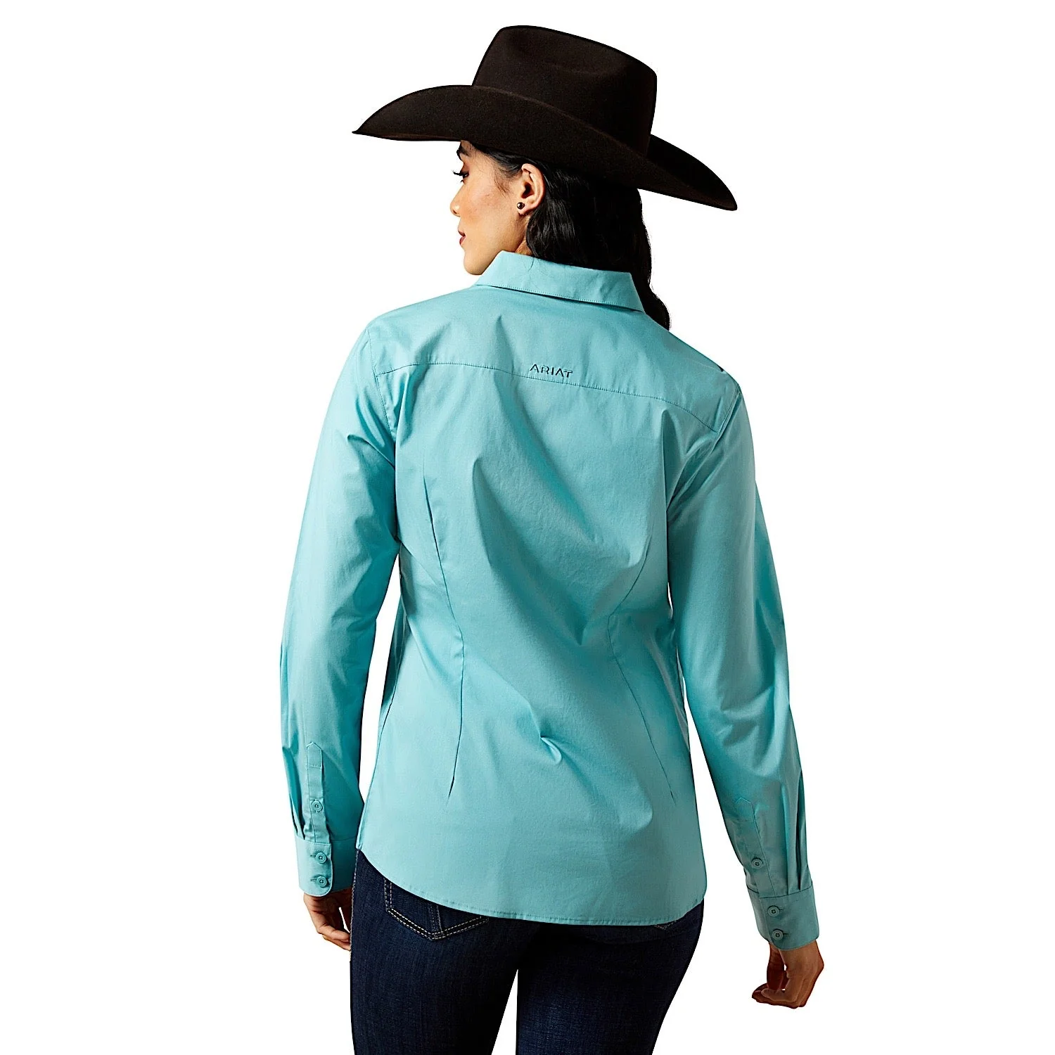 Ariat Women's Kirby Stretch Shirt - Aqua Sea - Image 2