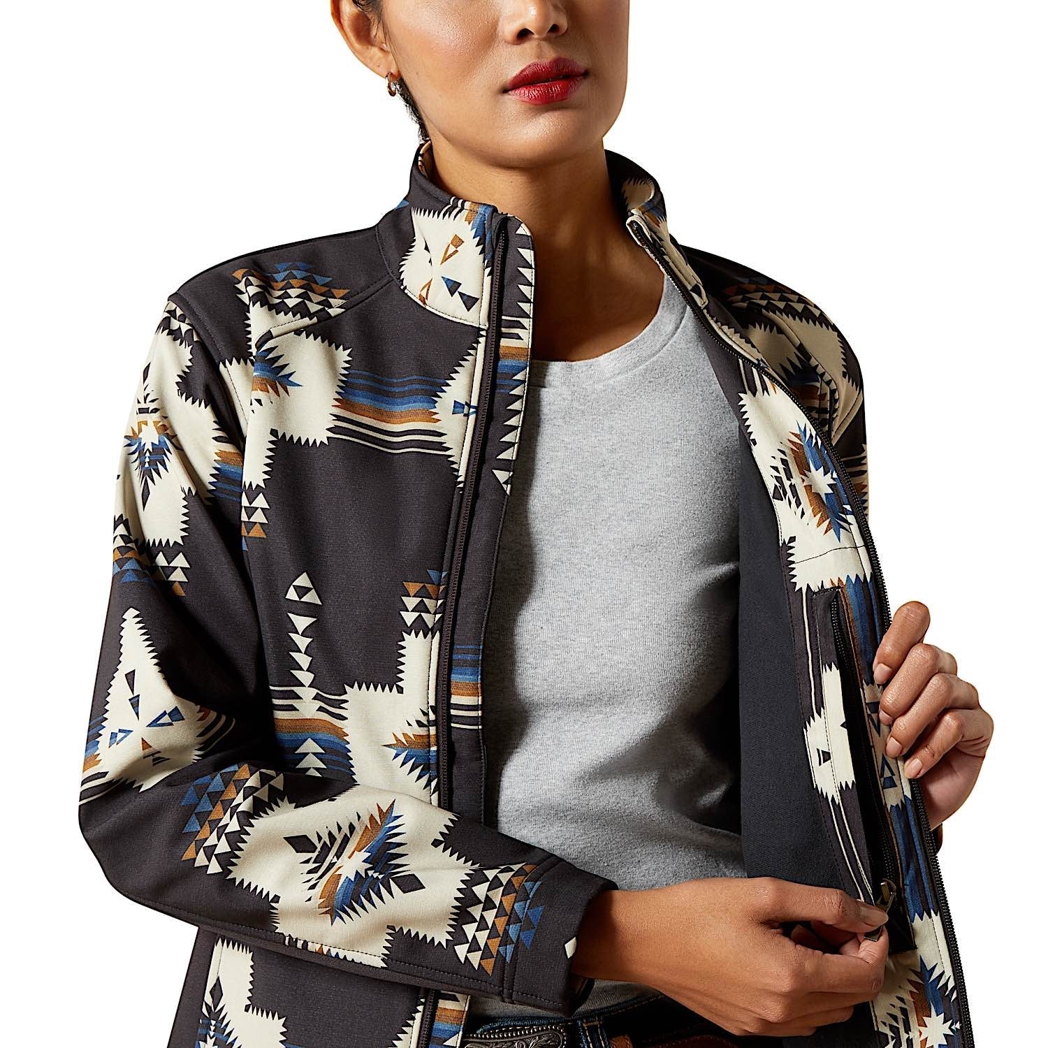 Ariat Women's Logo Softshell Jacket - Thornstone Print - Image 4