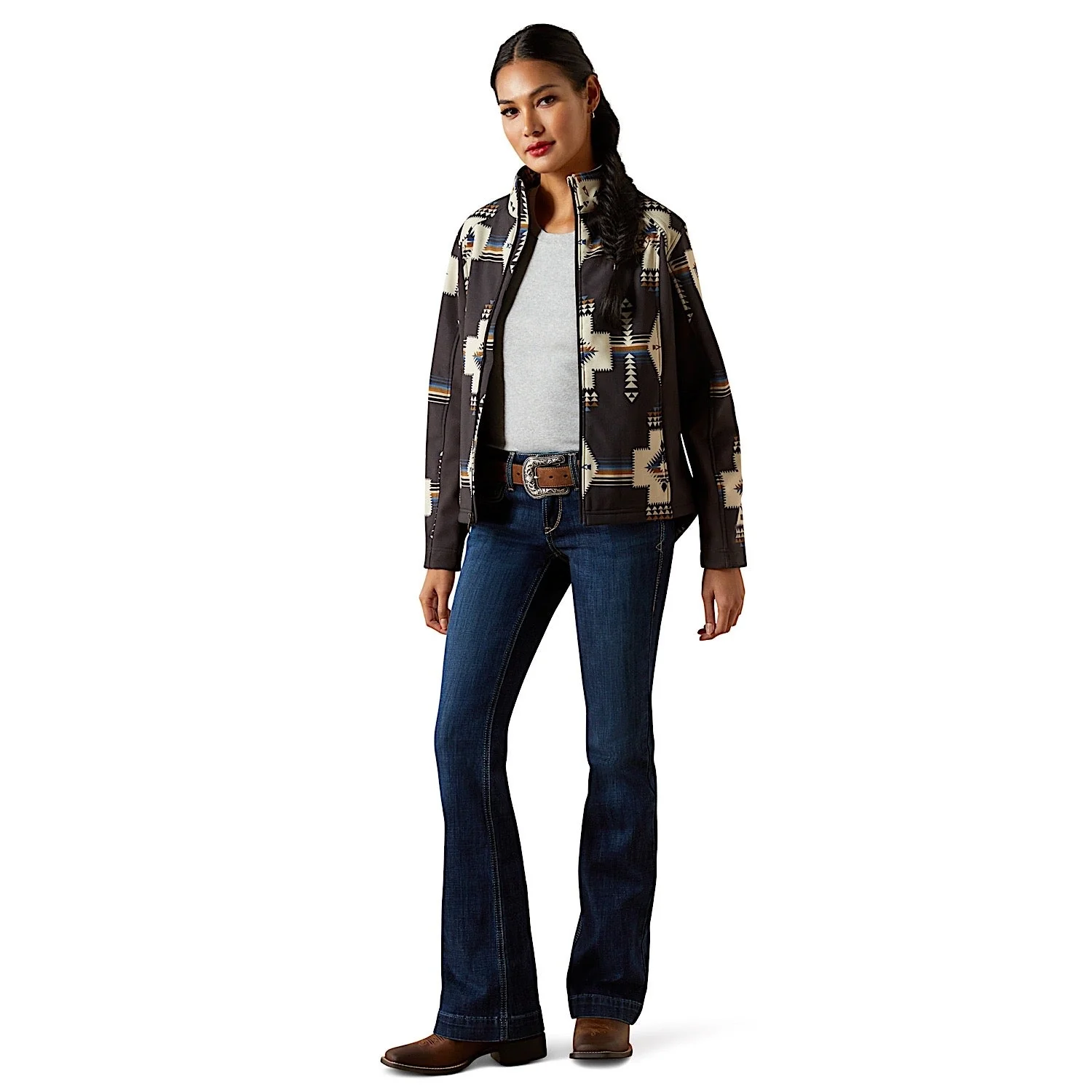 Ariat Women's Logo Softshell Jacket - Thornstone Print - Image 5