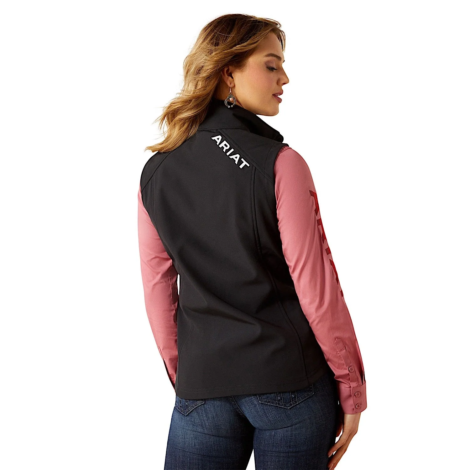 Ariat Women's Logo Softshell Vest - Black - Image 2