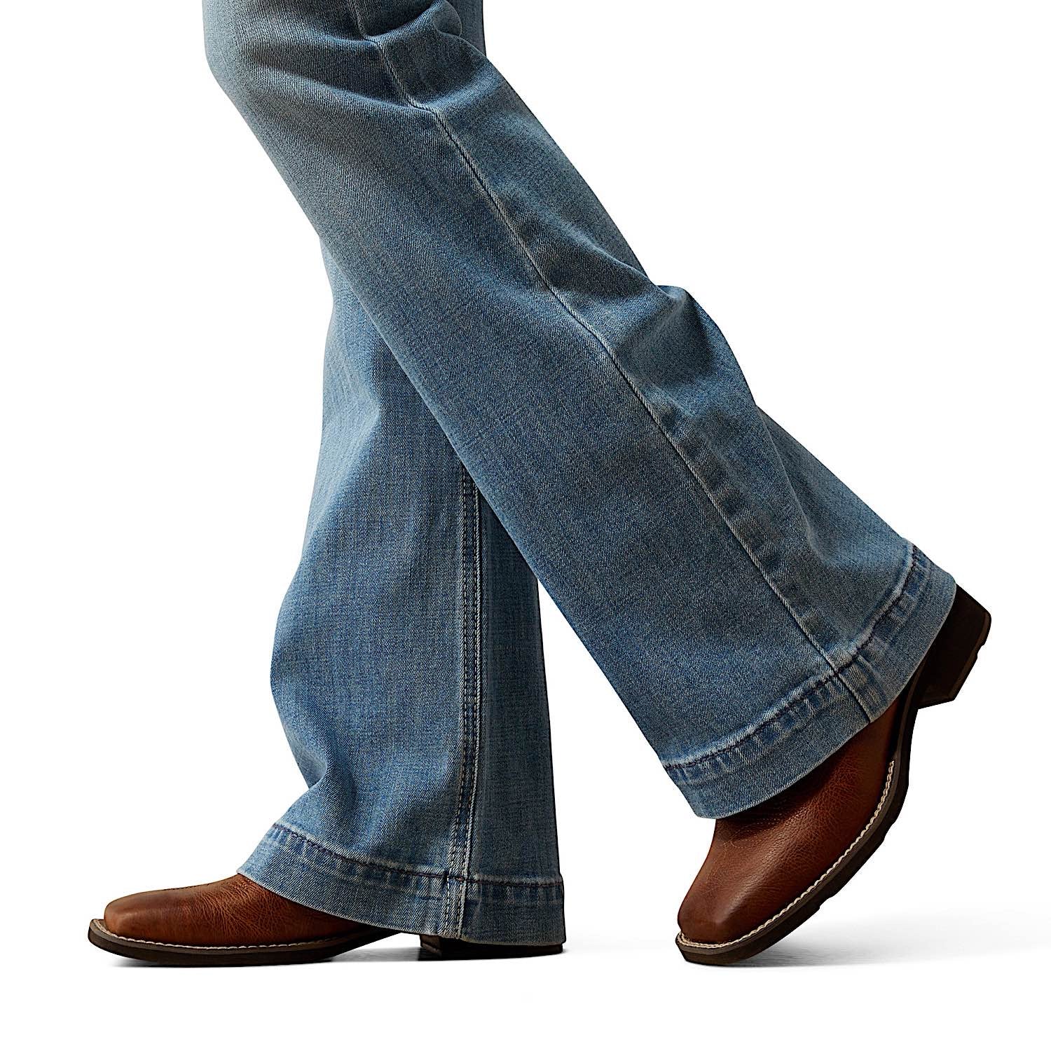 Ariat Women's Mid Rise Giovana Wide Leg Slim Trouser Jeans - Petaluma - Image 7