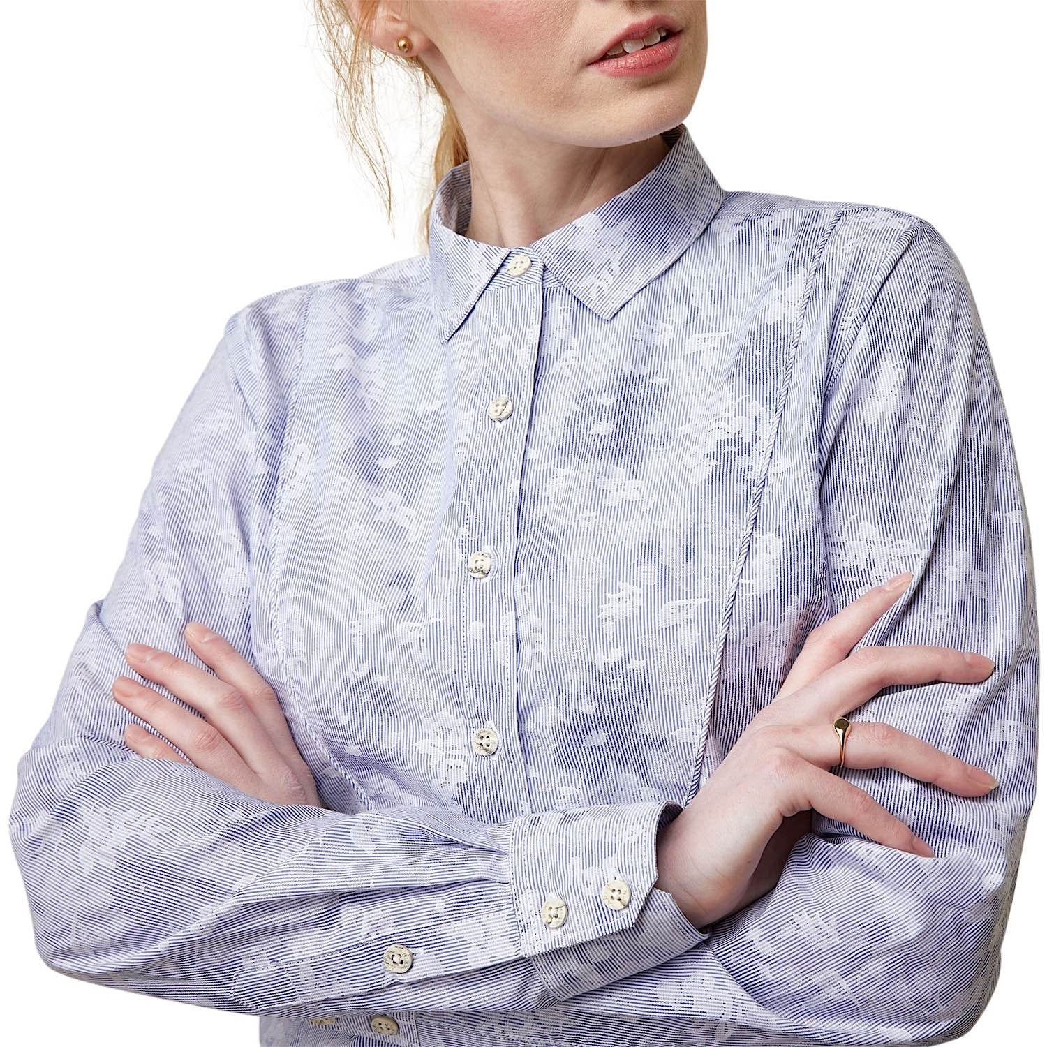 Ariat Womens Muir Blouse Blue Jacquard - Image 3