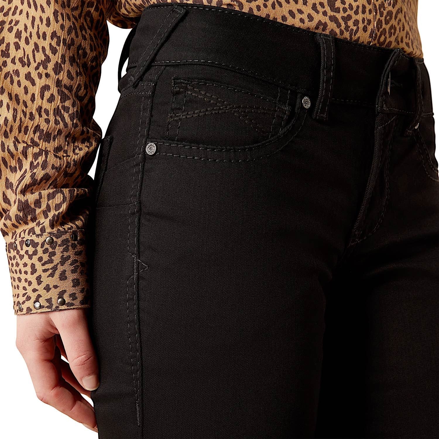Ariat Women's Perfect Rise Boot Cut Jean - Ella Black - Image 5