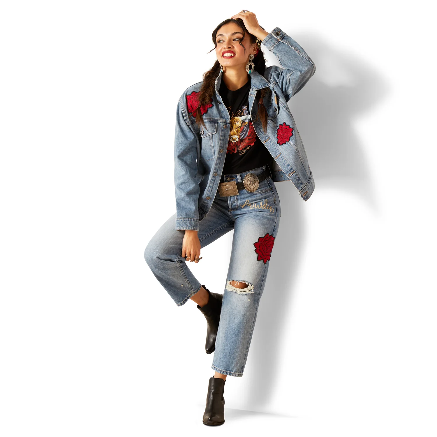 Ariat Women's Quincy Trucker Denim Jacket Anaheim - Image 5