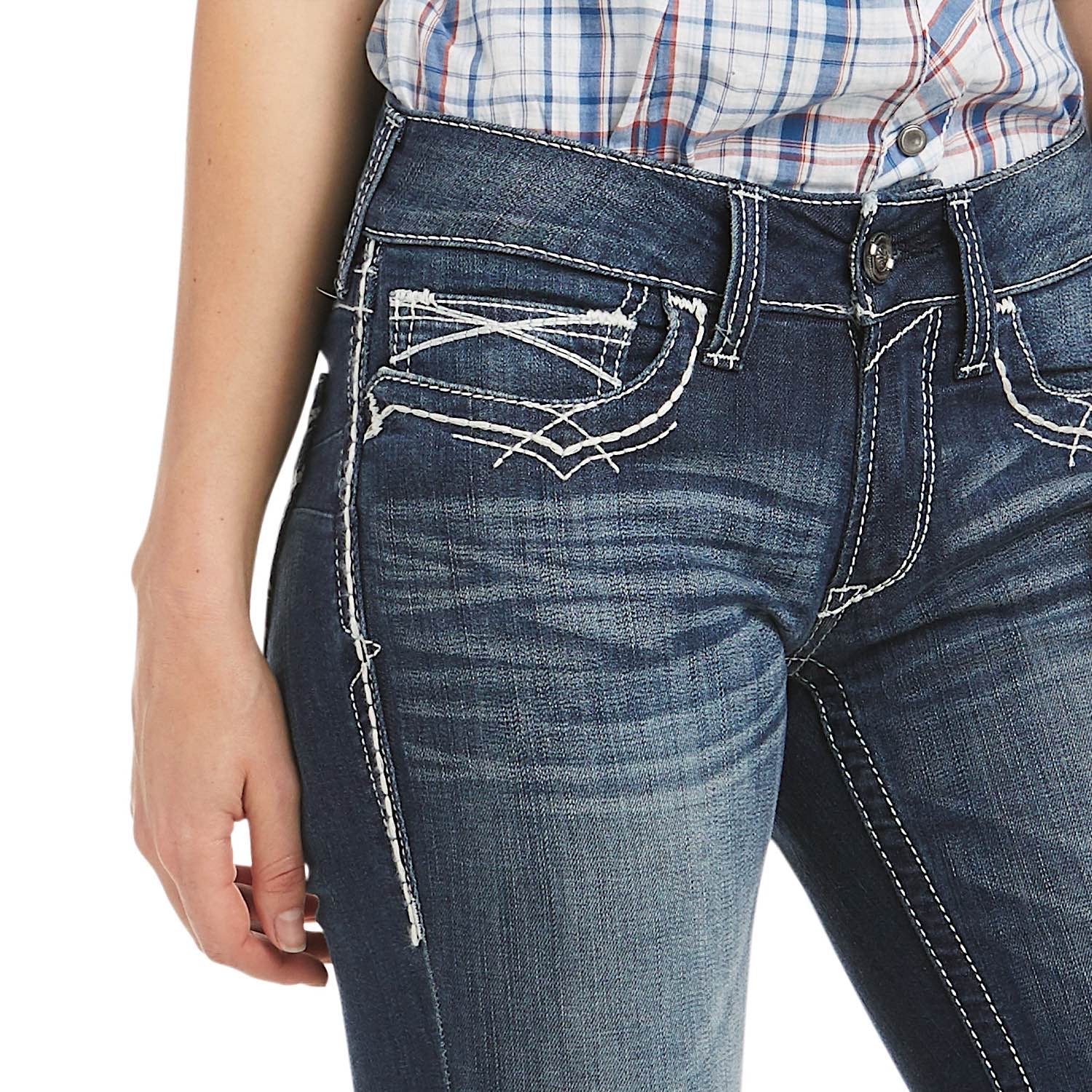 Ariat Women's R.E.A.L Mid Rise Boot Cut Jean Entwined Marine - Image 4