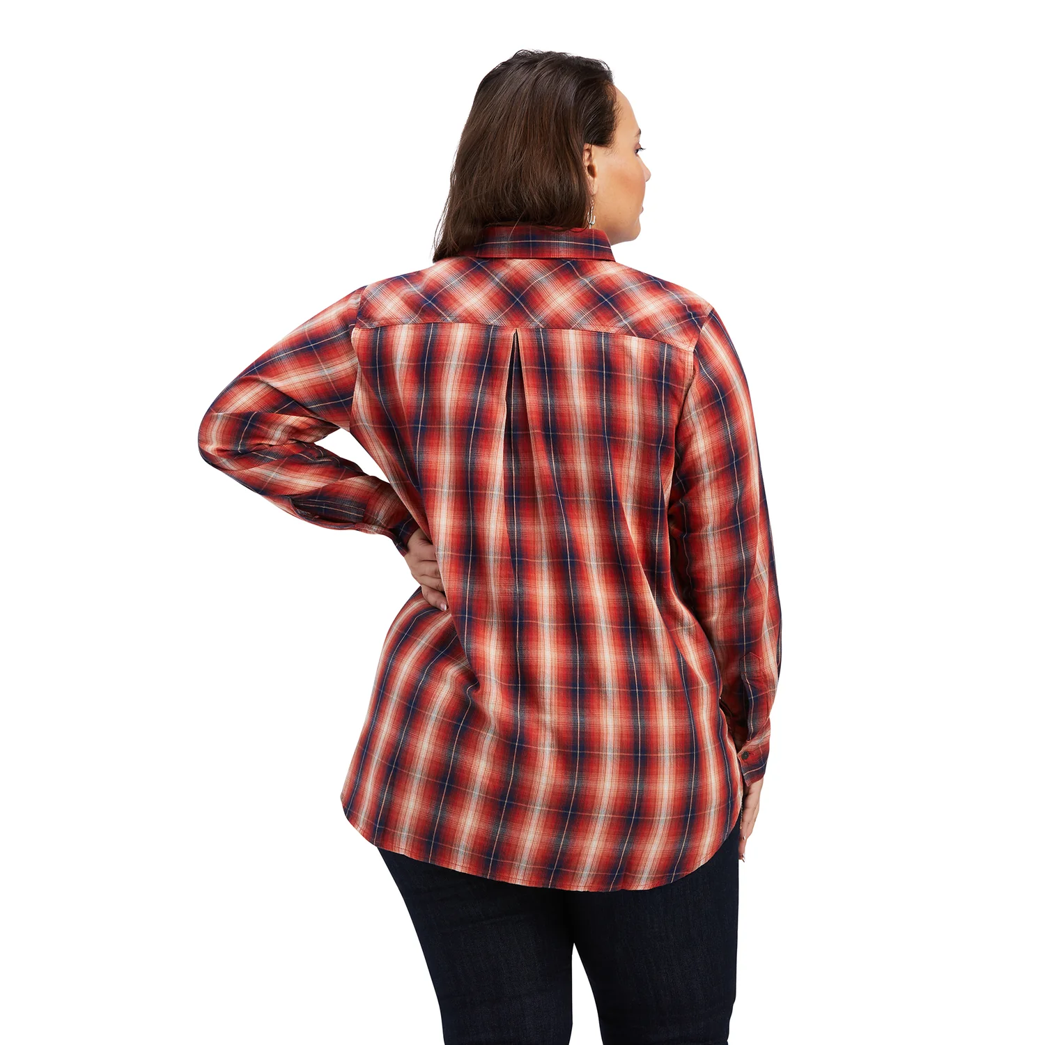 Ariat Women's REAL Billie Rae LS Shirt - Citrus Grove Plaid - Image 6