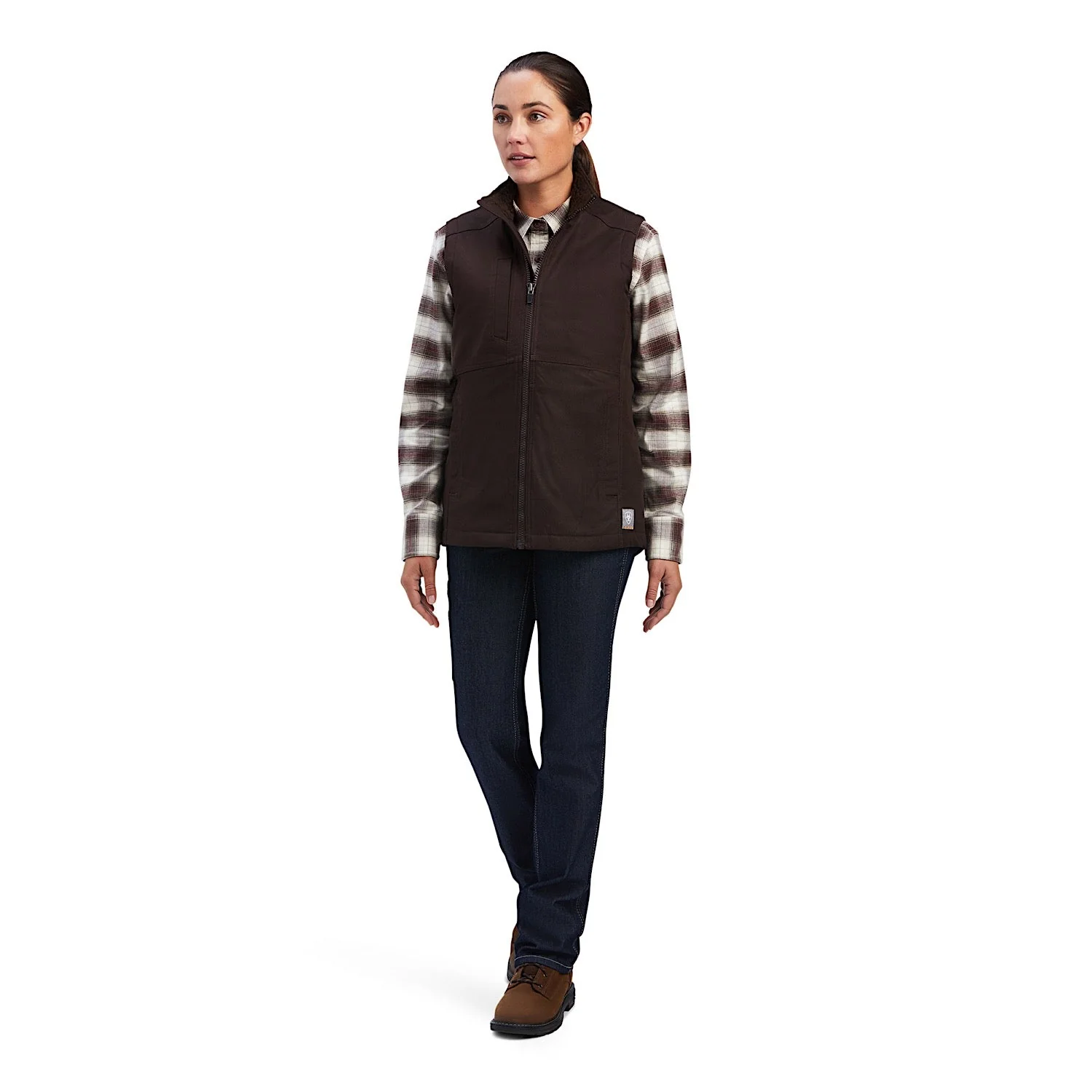 Ariat Womens Rebar DuraCanvas Insulated Vest Mole - Image 2