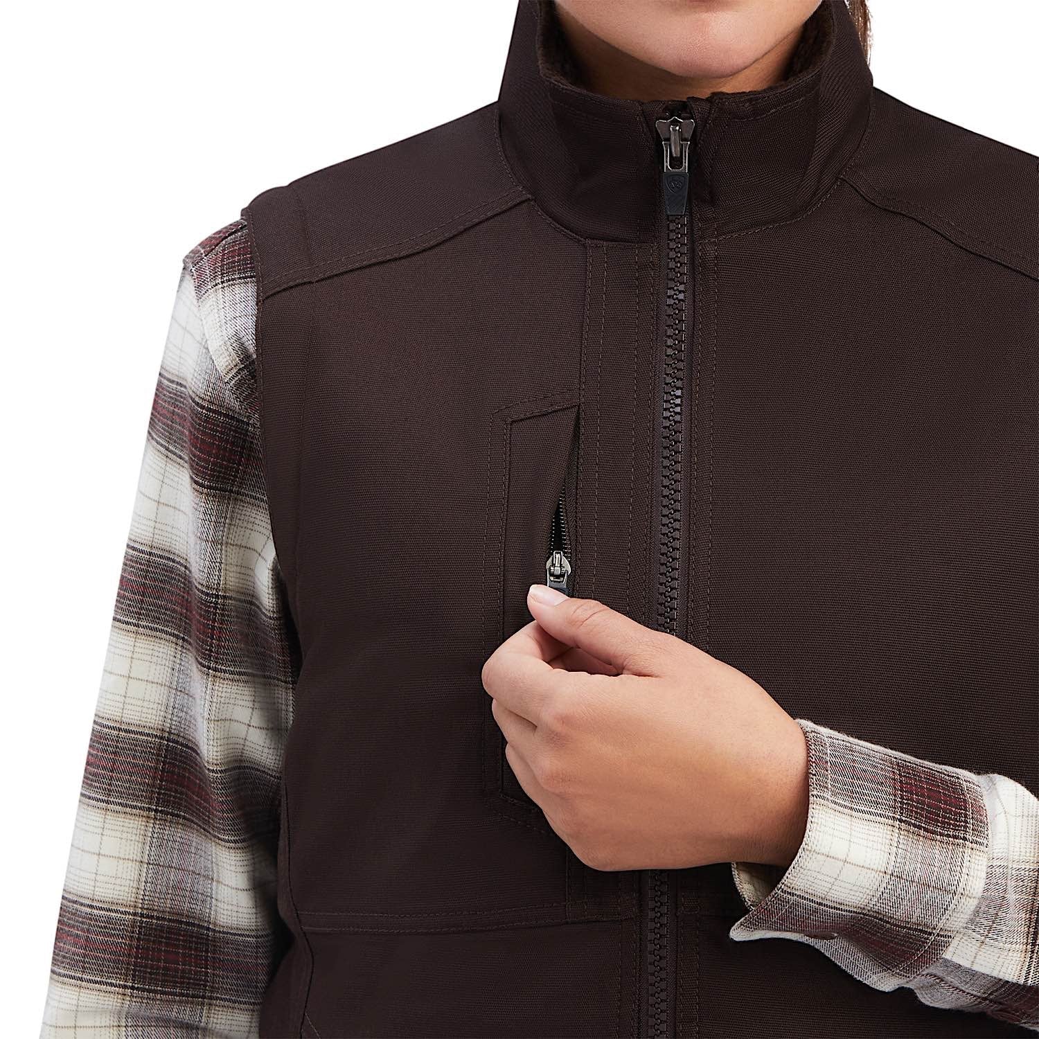 Ariat Womens Rebar DuraCanvas Insulated Vest Mole - Image 3
