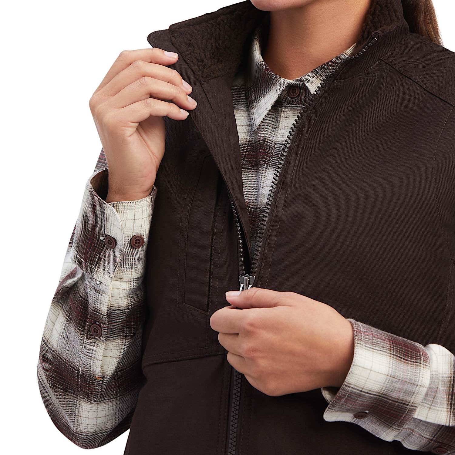Ariat Womens Rebar DuraCanvas Insulated Vest Mole - Image 4