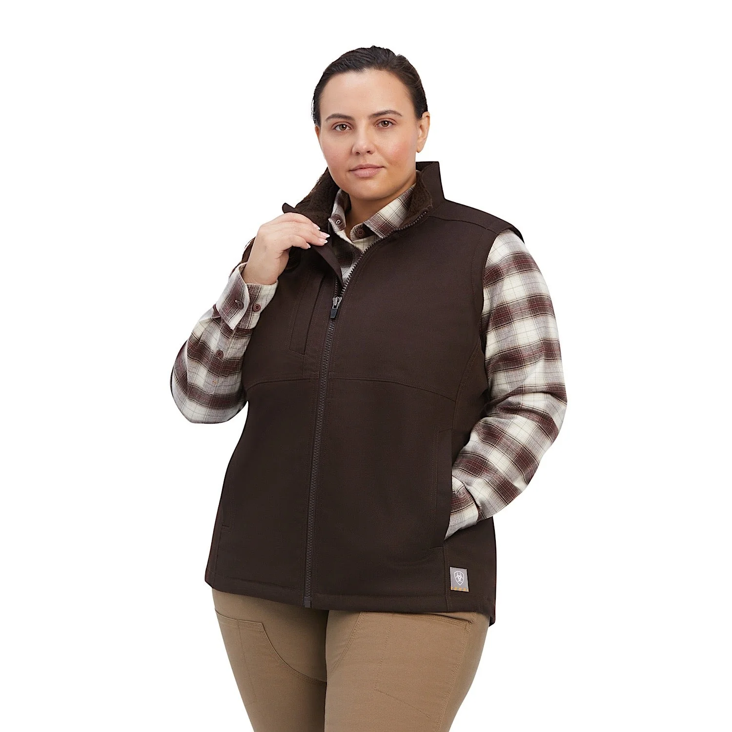 Ariat Womens Rebar DuraCanvas Insulated Vest Mole - Image 6