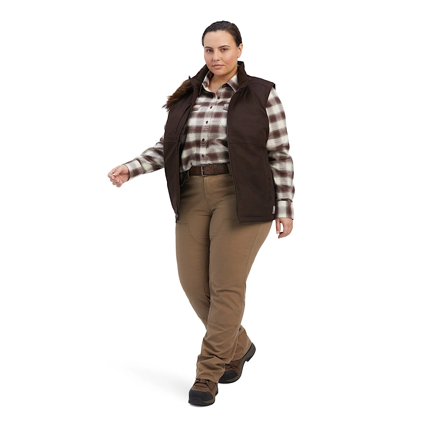 Ariat Womens Rebar DuraCanvas Insulated Vest Mole - Image 8
