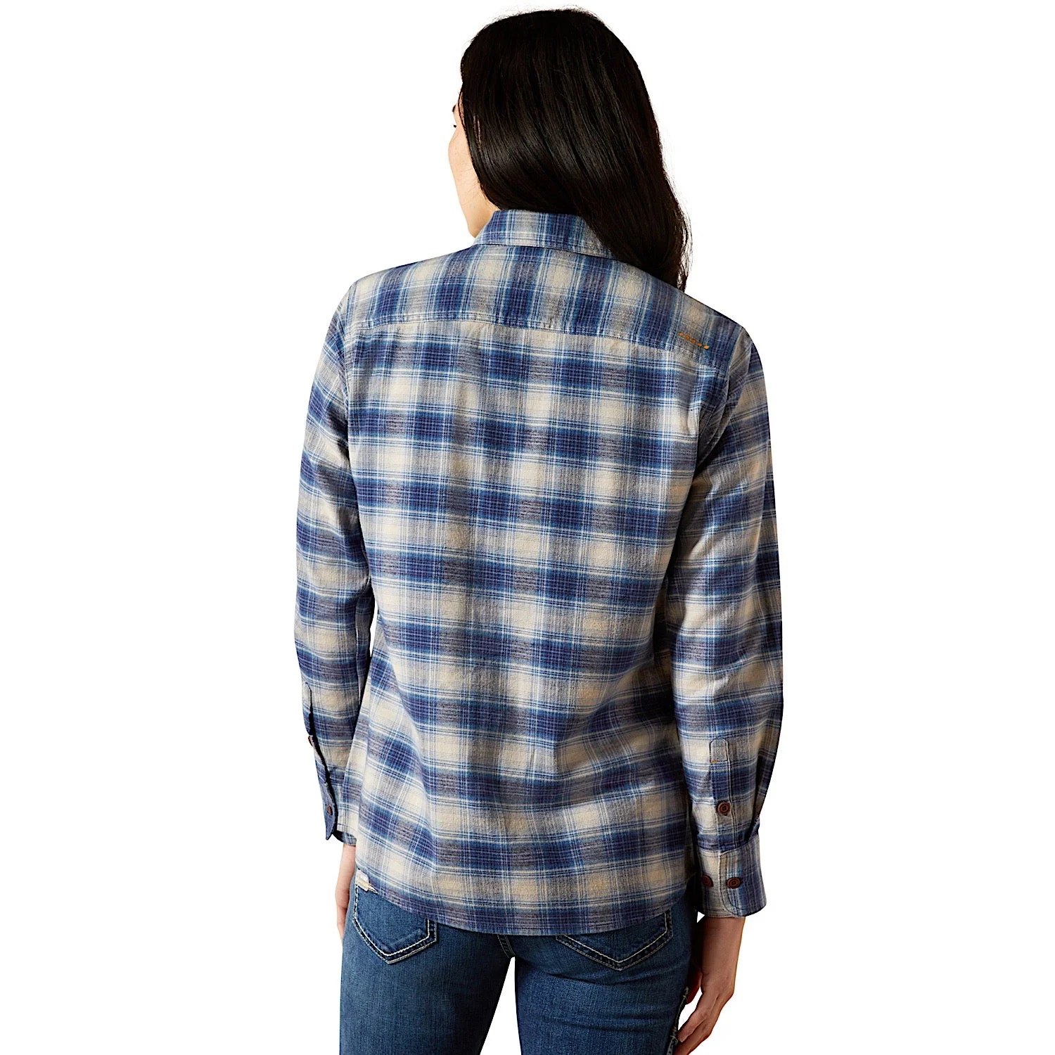 Ariat Women's Rebar Durastretch Flannel Workshirt - Navy - Image 2