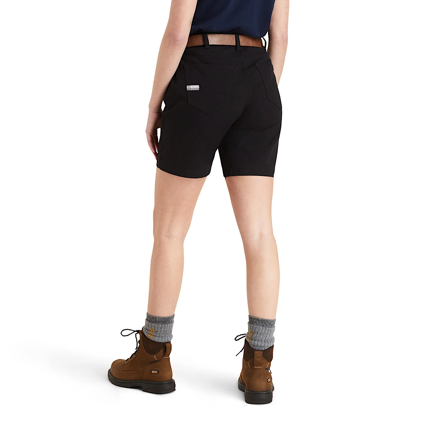 ARIAT Women's Rebar DuraStretch Made Tough Shorts Black - Image 2