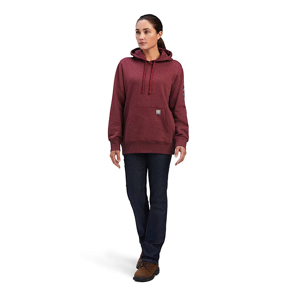 Ariat Women's Rebar Graphic Hoodie Port Heather - Image 4