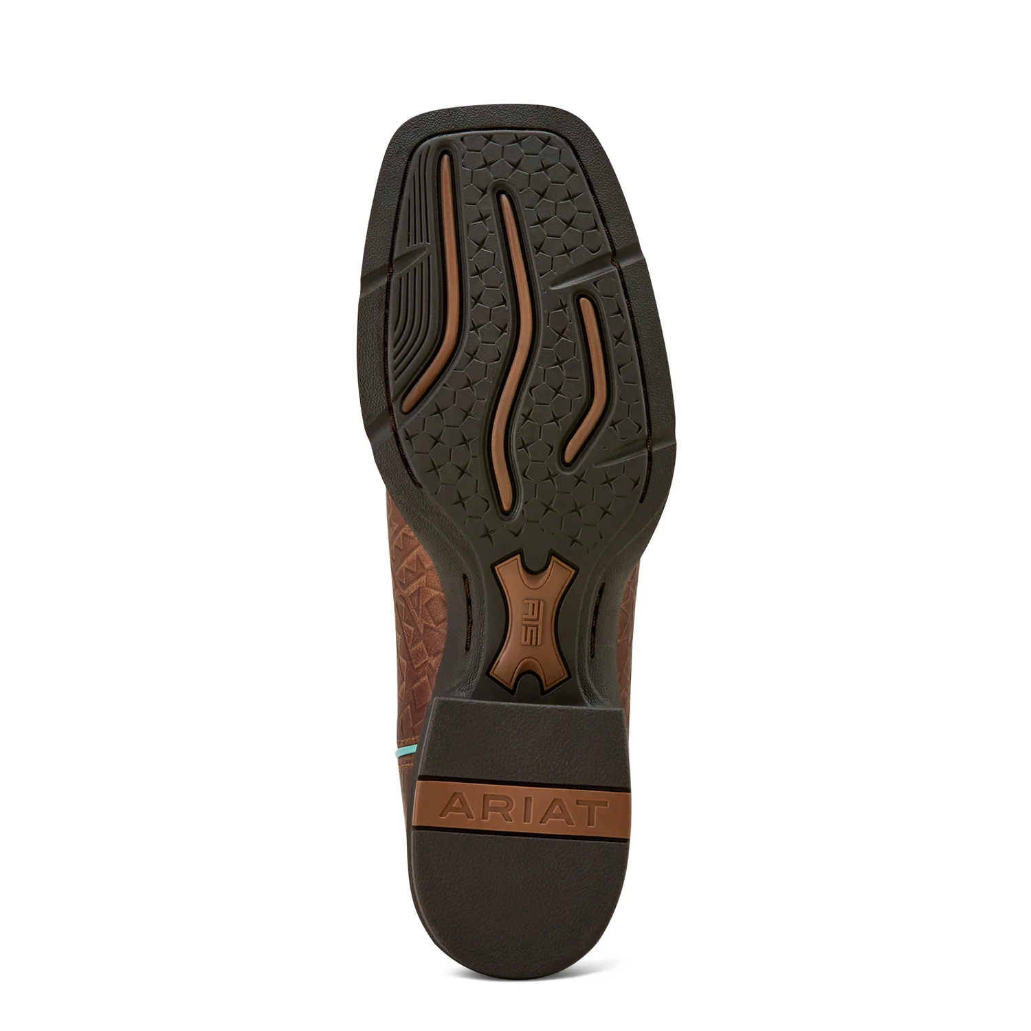 Ariat Women's Round Up Wide Square Toe Stretchfit - Tan Southwest Emboss/Bubblegum Serape - Image 5