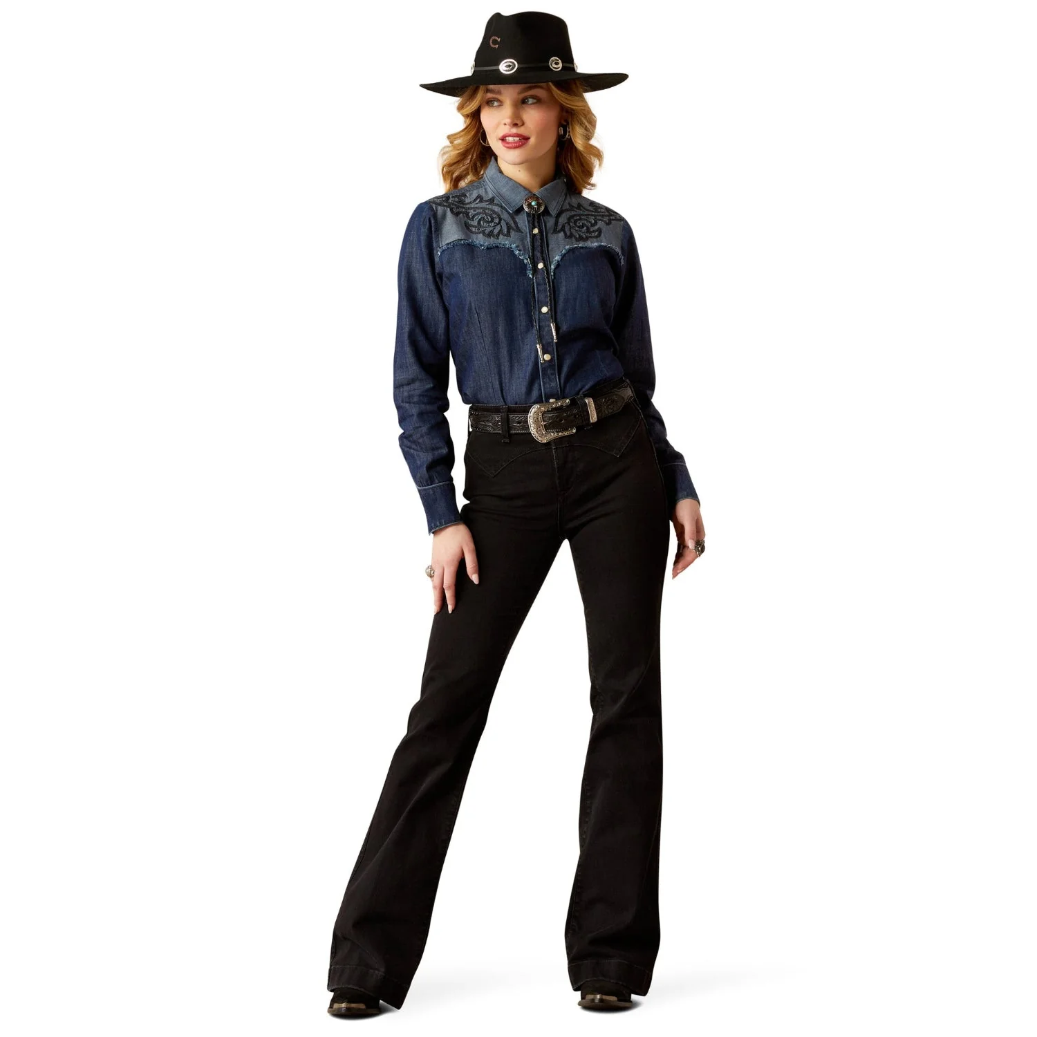 Ariat Women's Second Fiddle Shirt - Medium Blue - Image 3
