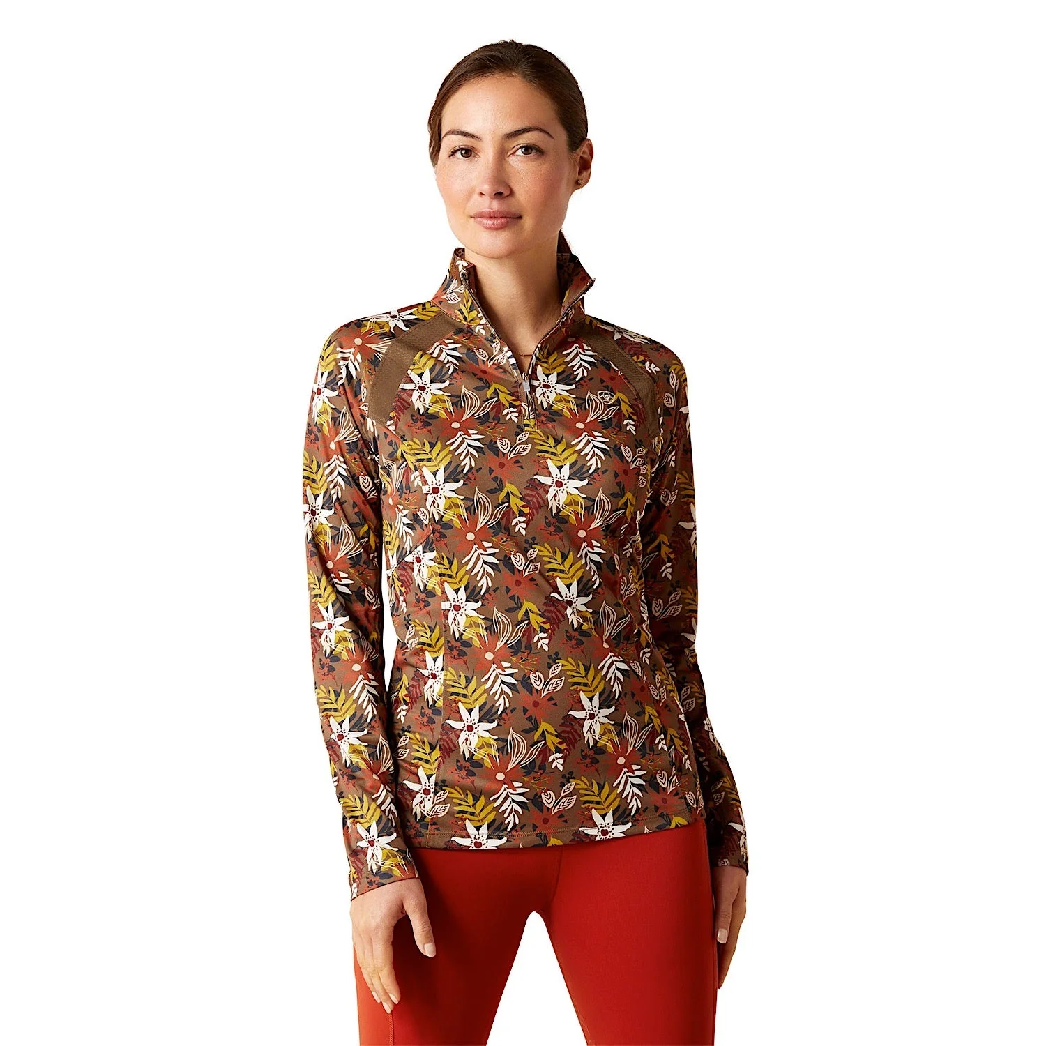 Ariat Women's Sunstopper 2.0 1/4 Zip Canteen Floral