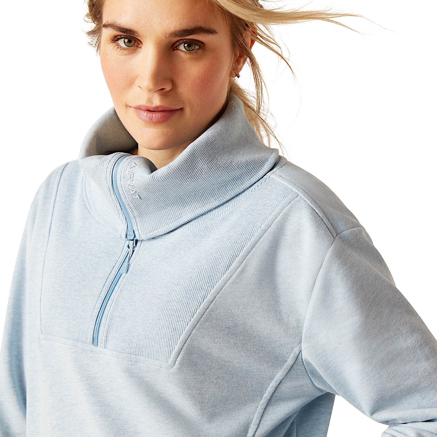 Ariat Women's Sweatshirt Fern Zip - Heather Glacier Lake - Image 2