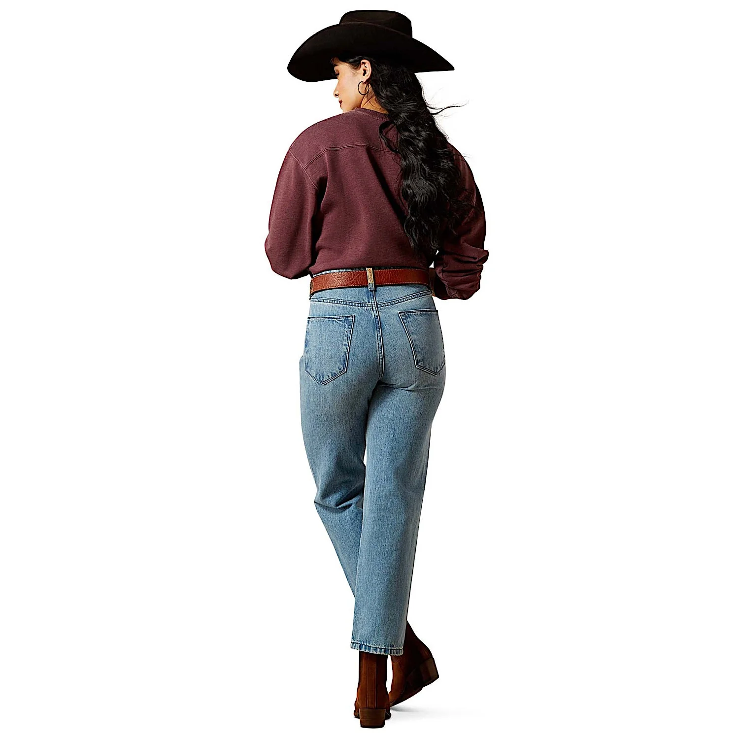 Ariat Women's Ultra High Rise Cheyenne Yoke Tomboy Straight Leg Jeans - Candy - Image 2