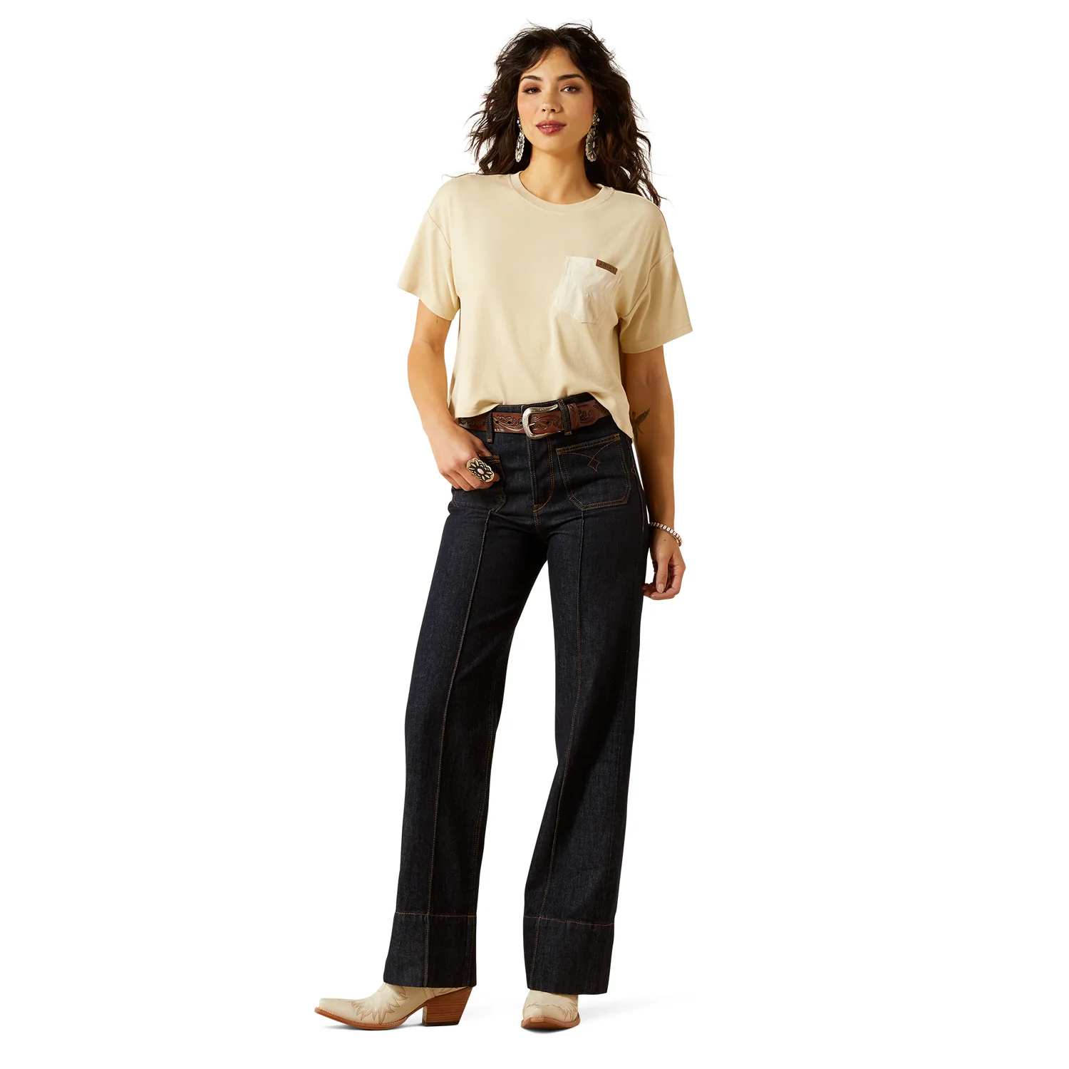 Ariat Women's Ultra High Rise Tomboy Wide Leg Jean - Western - Image 6