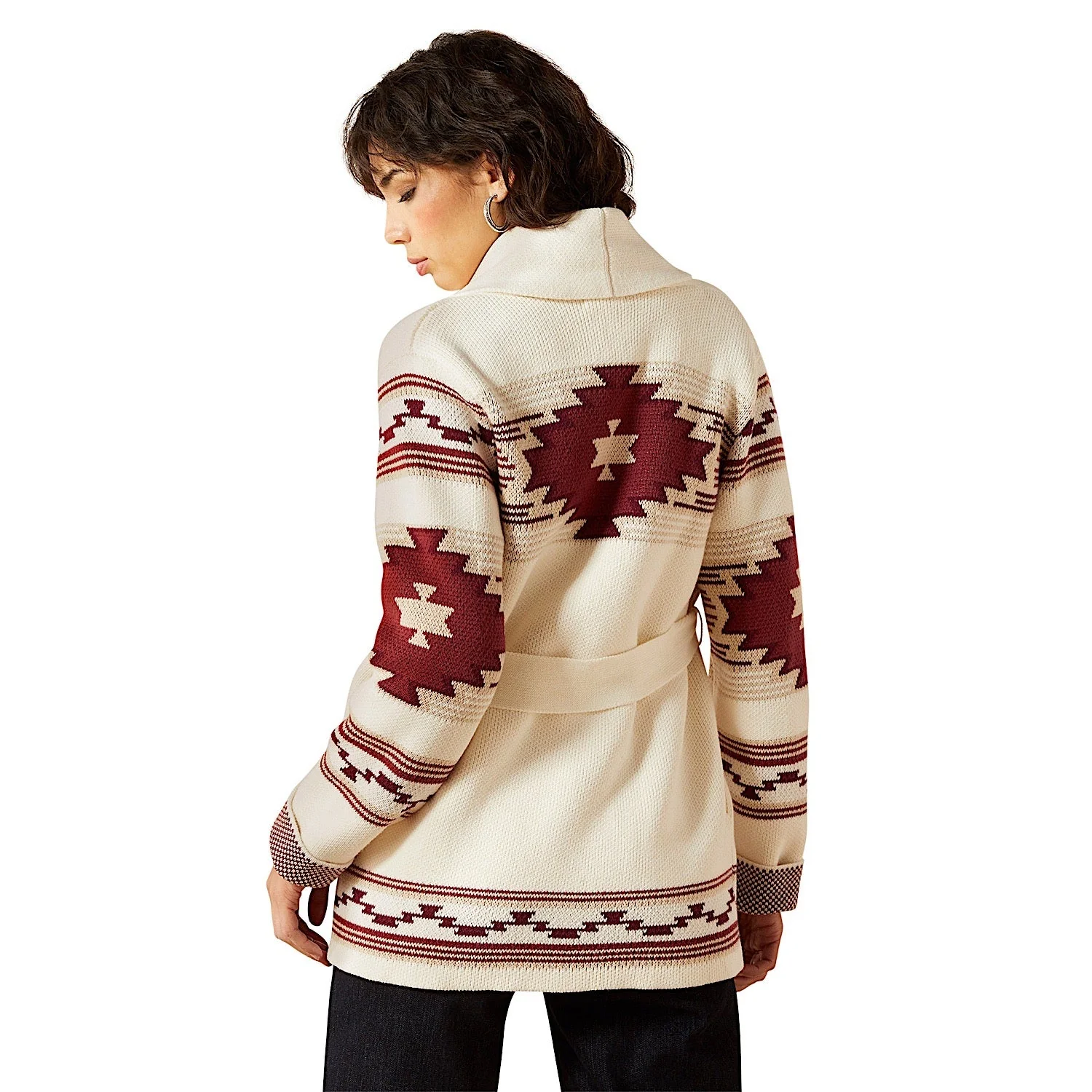 Ariat Women's Westward Wrap Sweater - Cream Southwest - Image 2