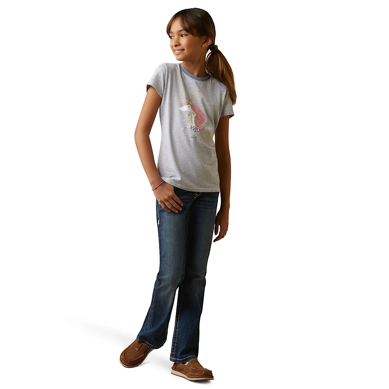 Ariat Youth Imagine SS T-Shirt Heather Grey - Image 4