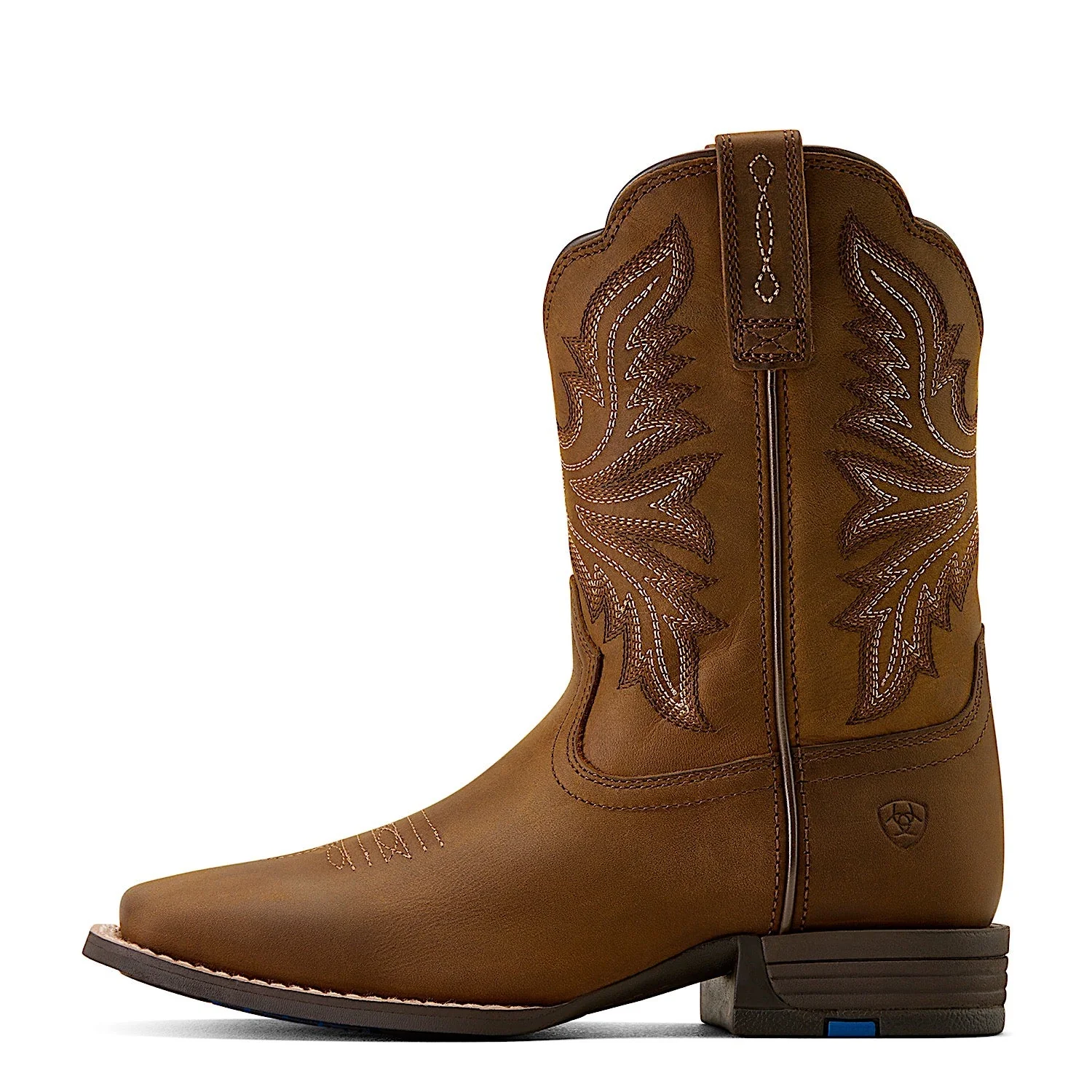 Ariat Youth Westwood Wide Square Toe Western Boot - Distressed Brown - Image 2