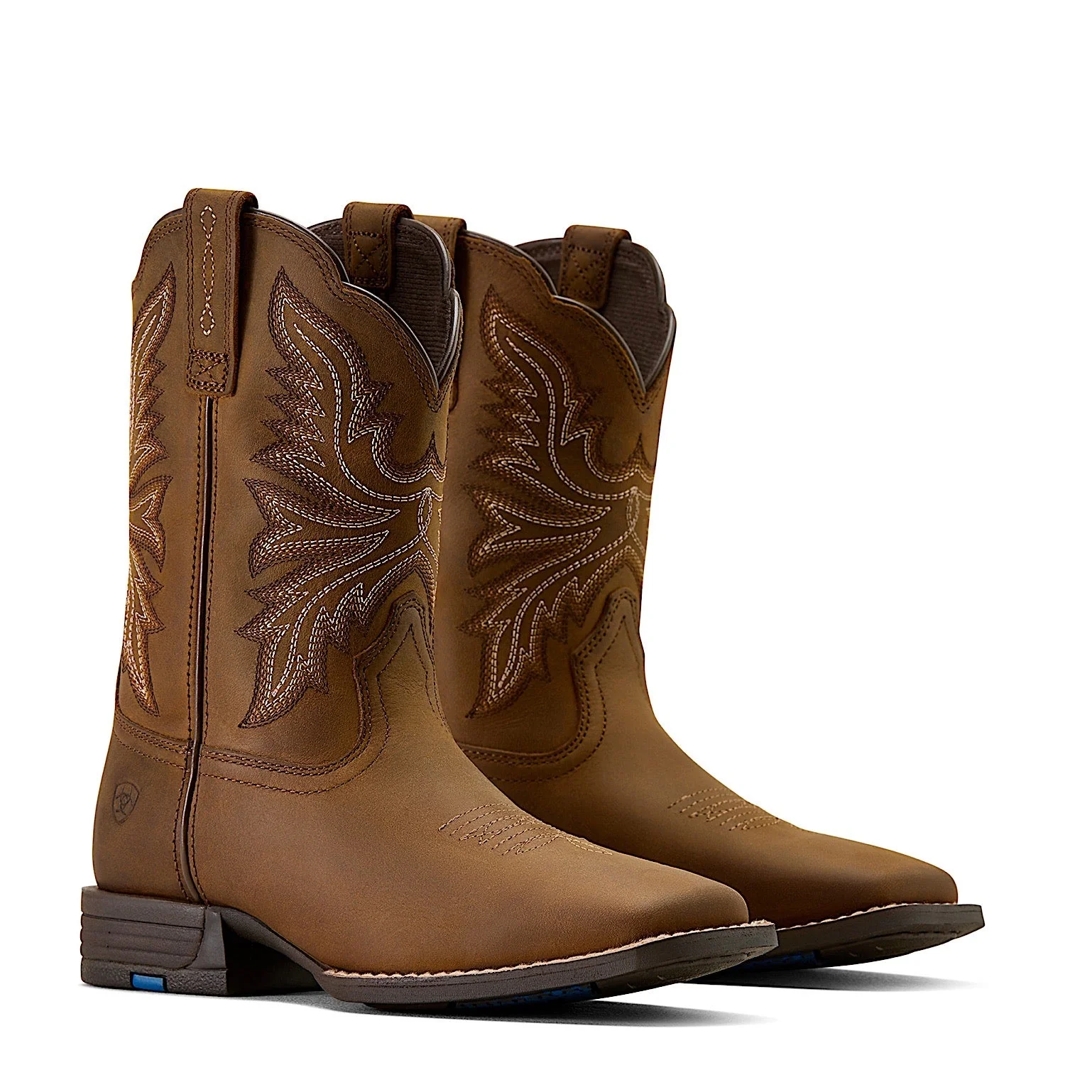 Ariat Youth Westwood Wide Square Toe Western Boot - Distressed Brown - Image 7